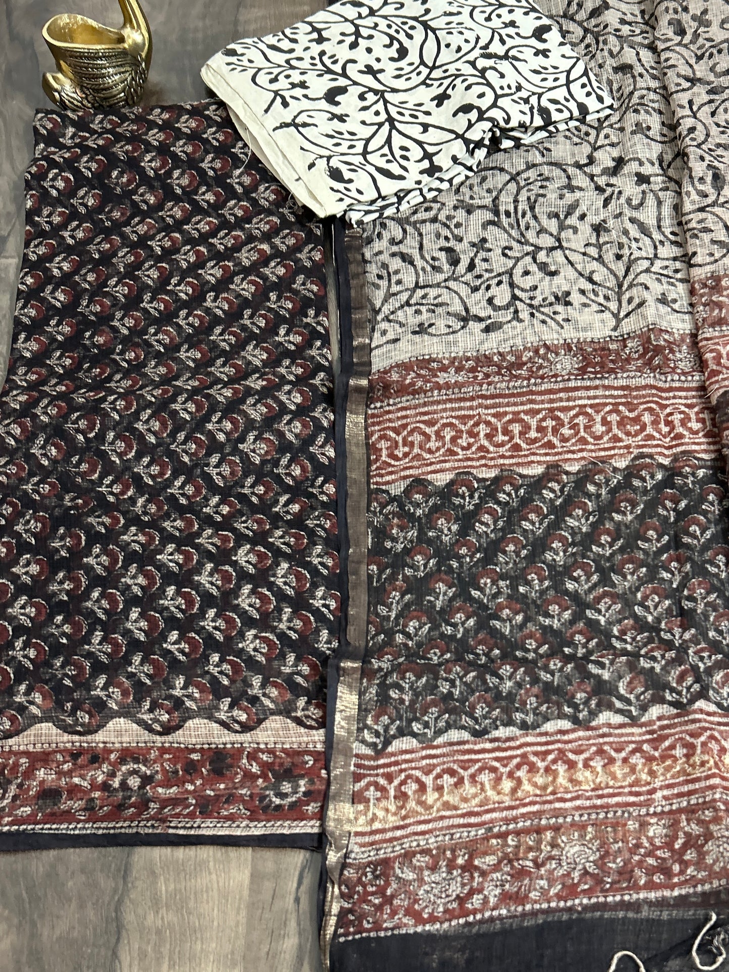 Hand Block Print Kota Cotton Dress Material