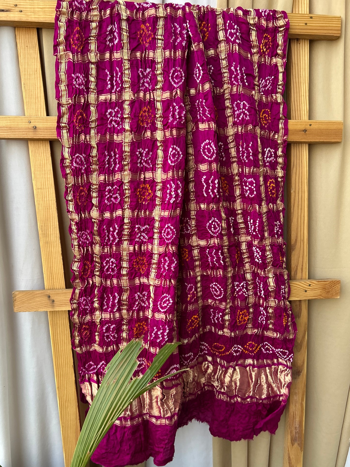 Bandhej Garchola Pure Gajji Silk Dupatta