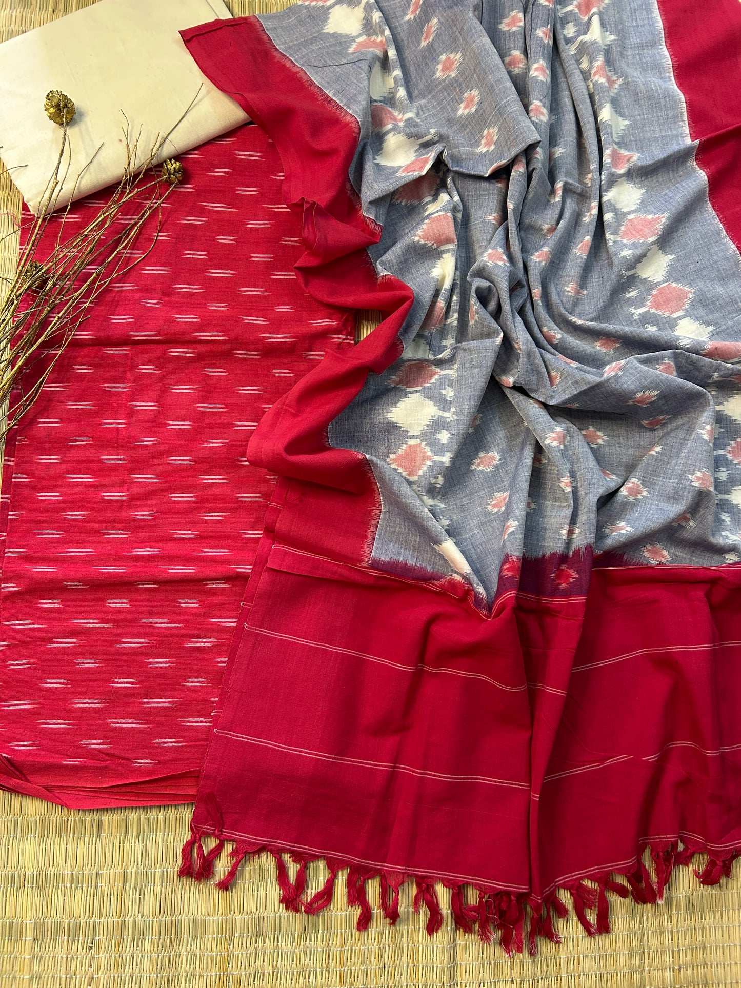 Double Ikat Cotton Dress Material