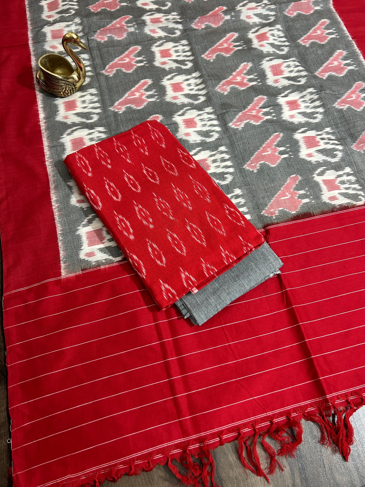 Double Ikat Cotton Dress Material