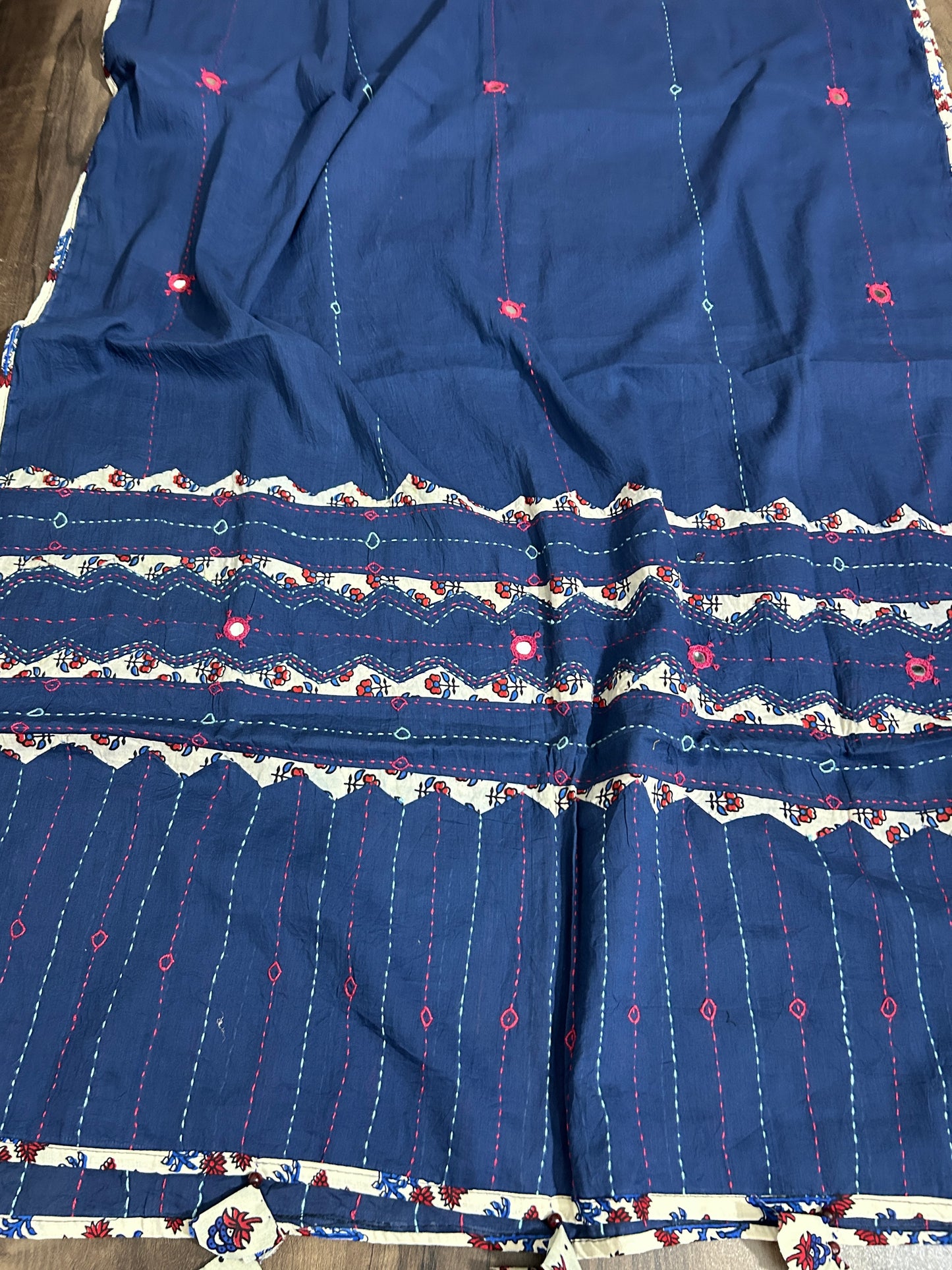 Appliqué and Mirror Work Cotton Dupatta