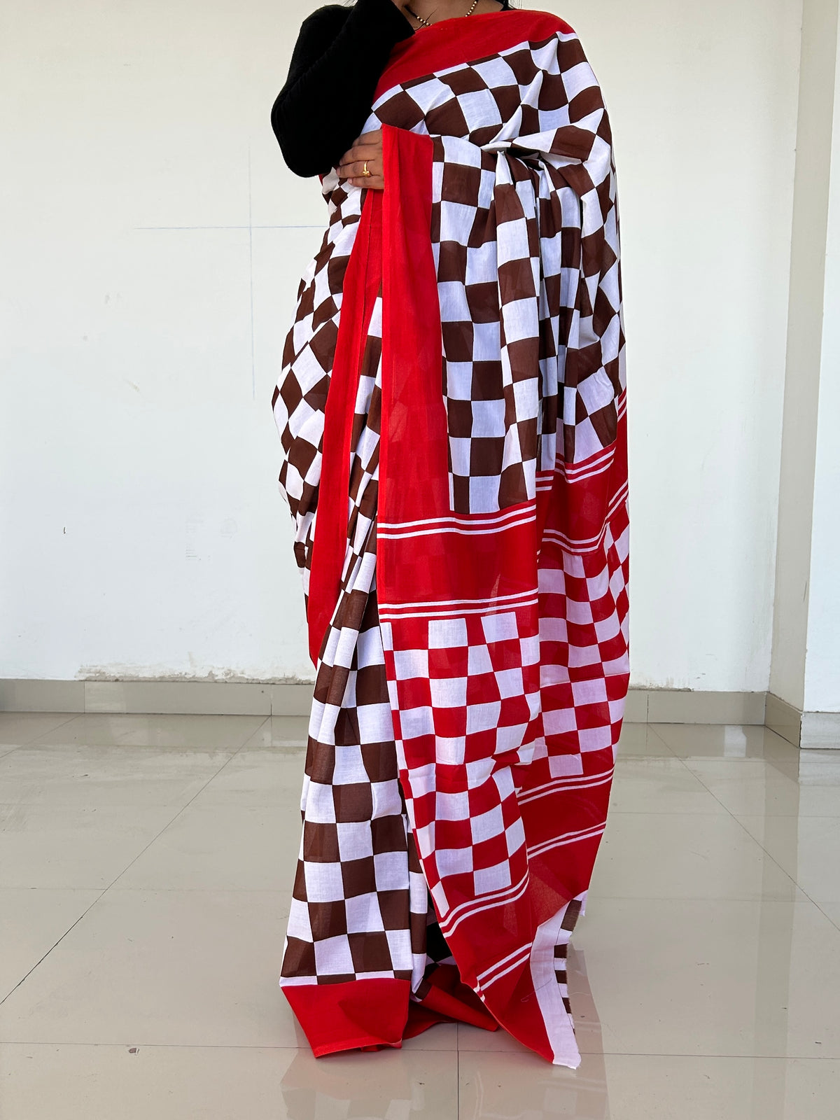 Hand Block Print Cotton Saree with Blouse