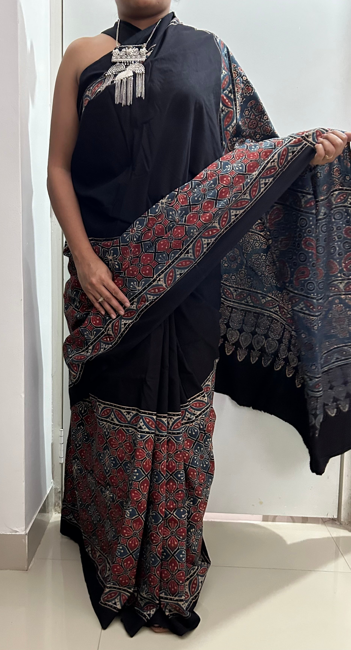 Ajrakh Cotton Saree
