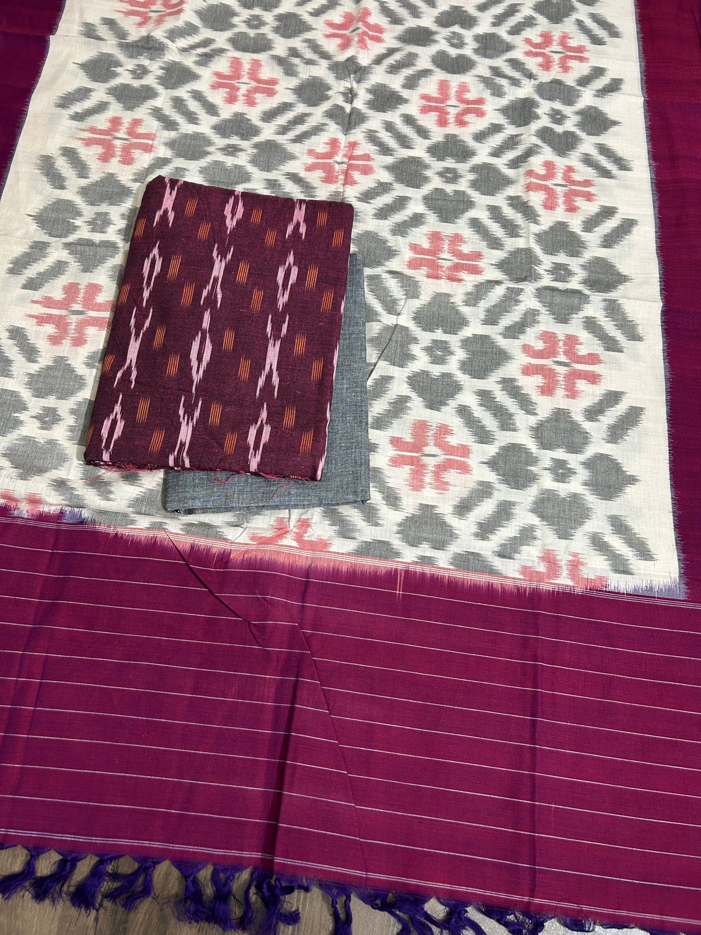 Double Ikat Cotton Dress Material
