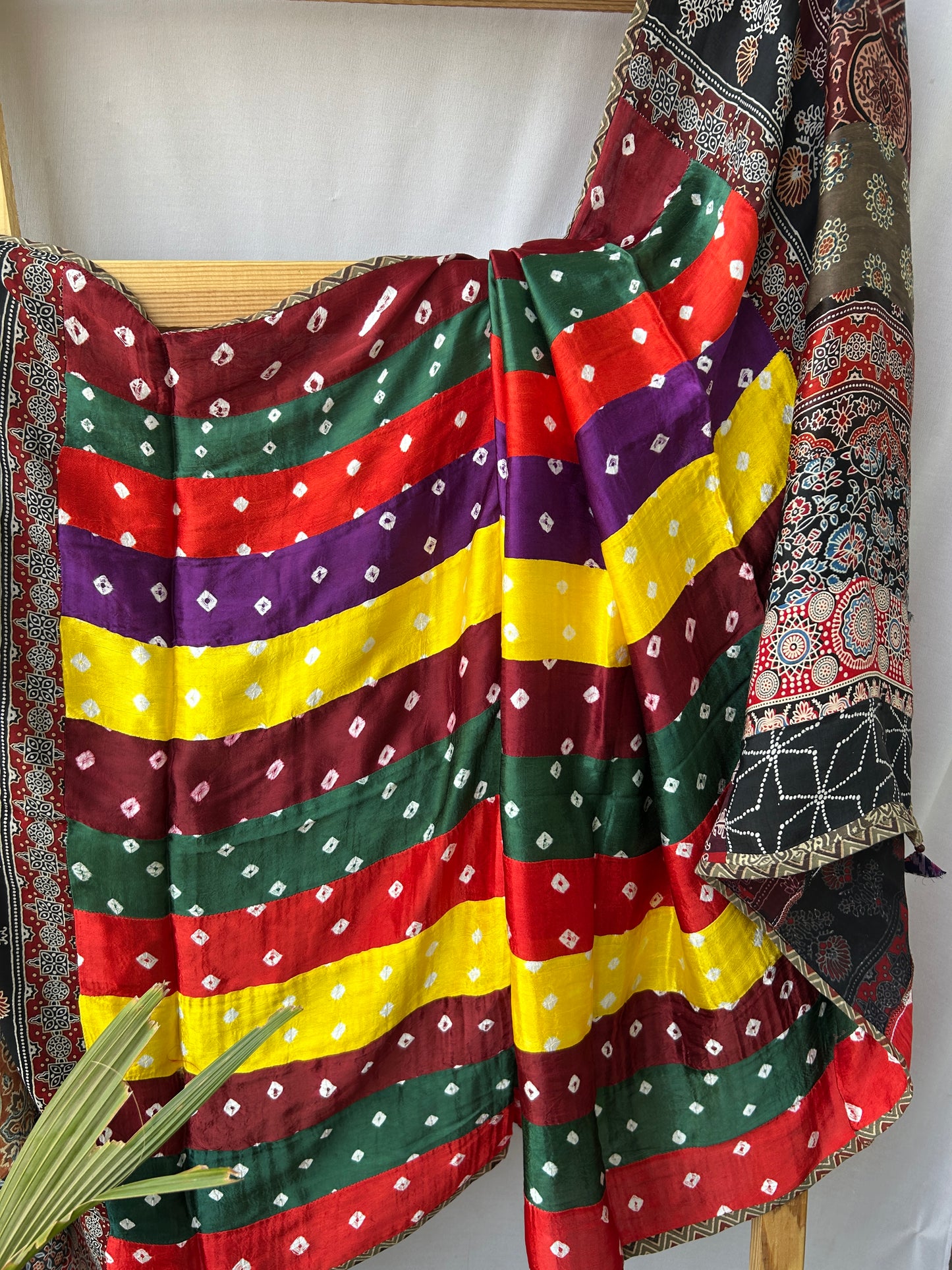 Ajrakh Patchwork Modal Silk Dupatta