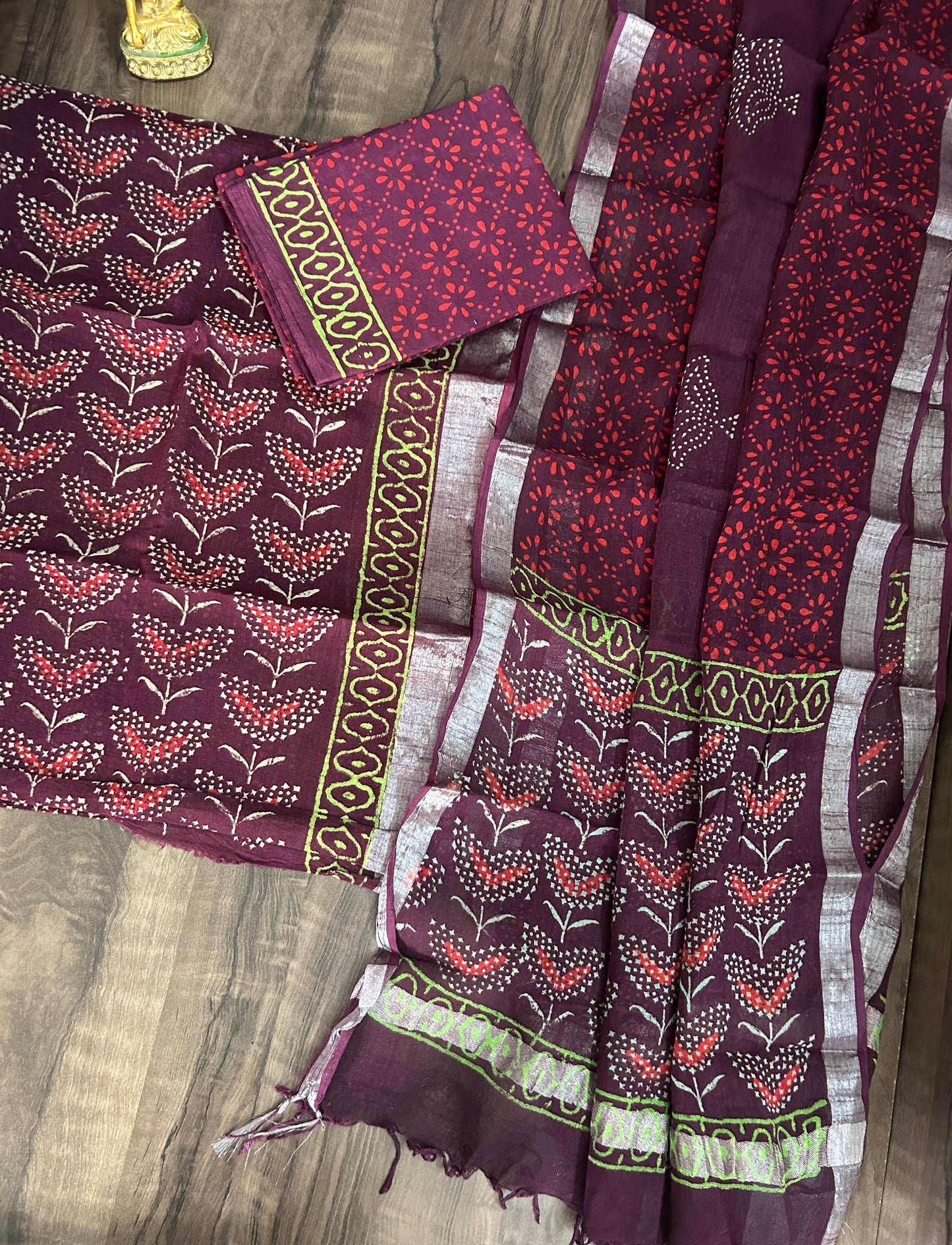 Hand BlockPrint Linen Cotton Dress Material *