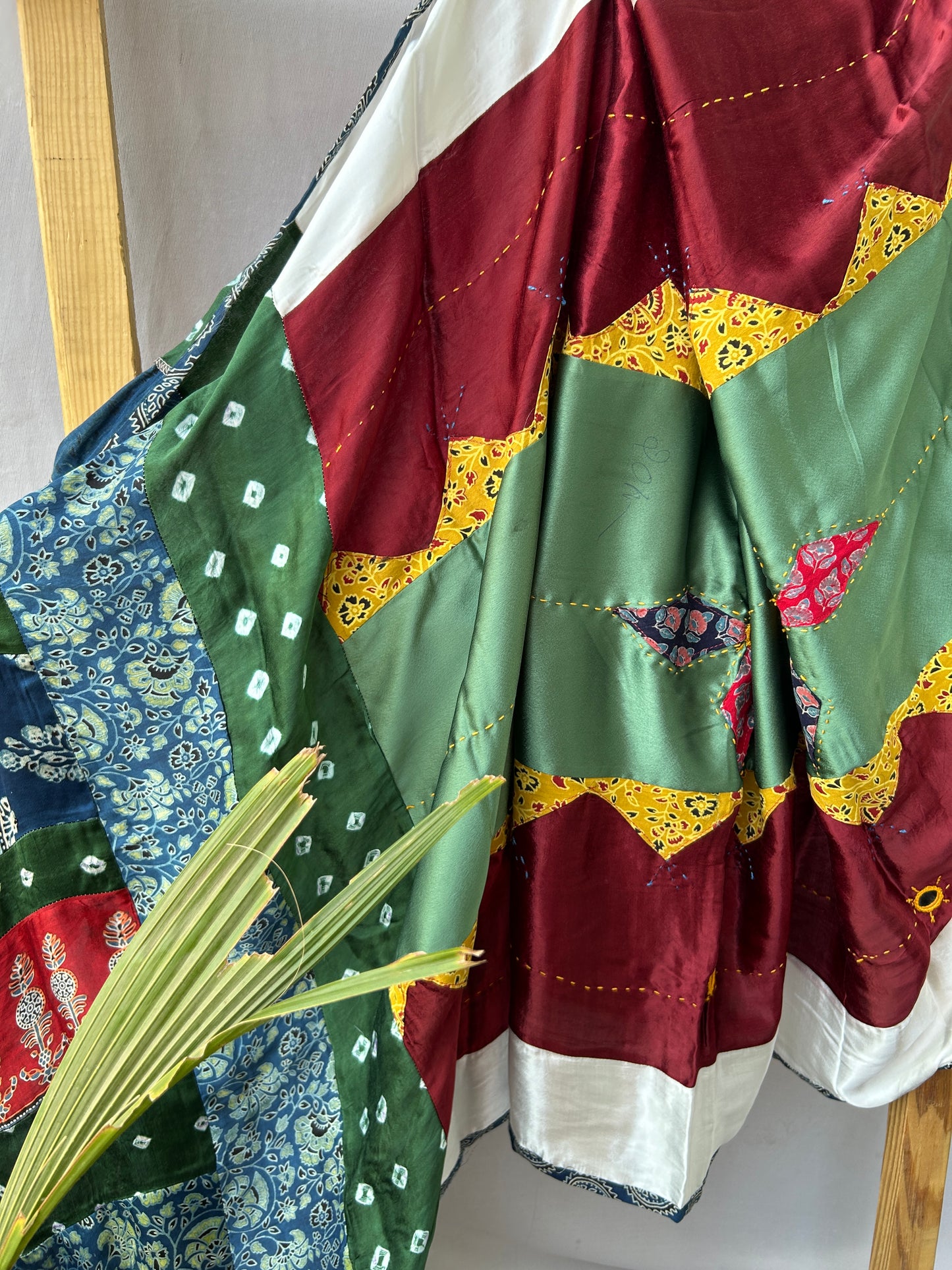 Ajrakh Patchwork Modal Silk Dupatta