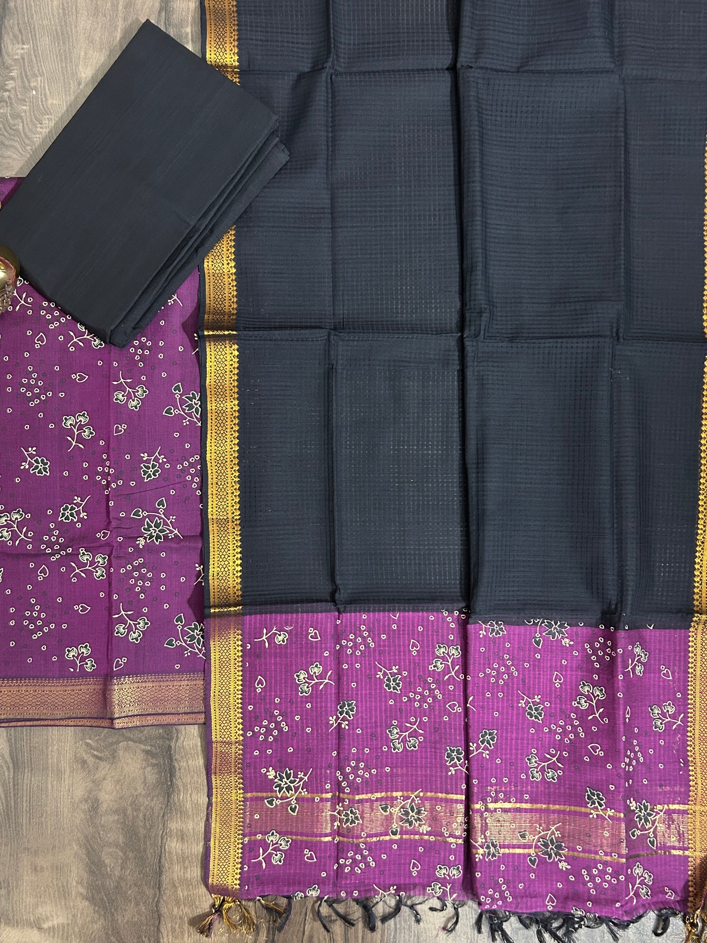 Mangalagiri Cotton Dress Material with zari border