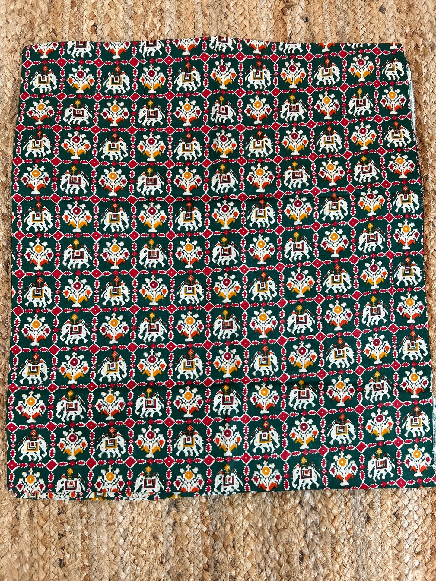 Green Patola Print Top Material