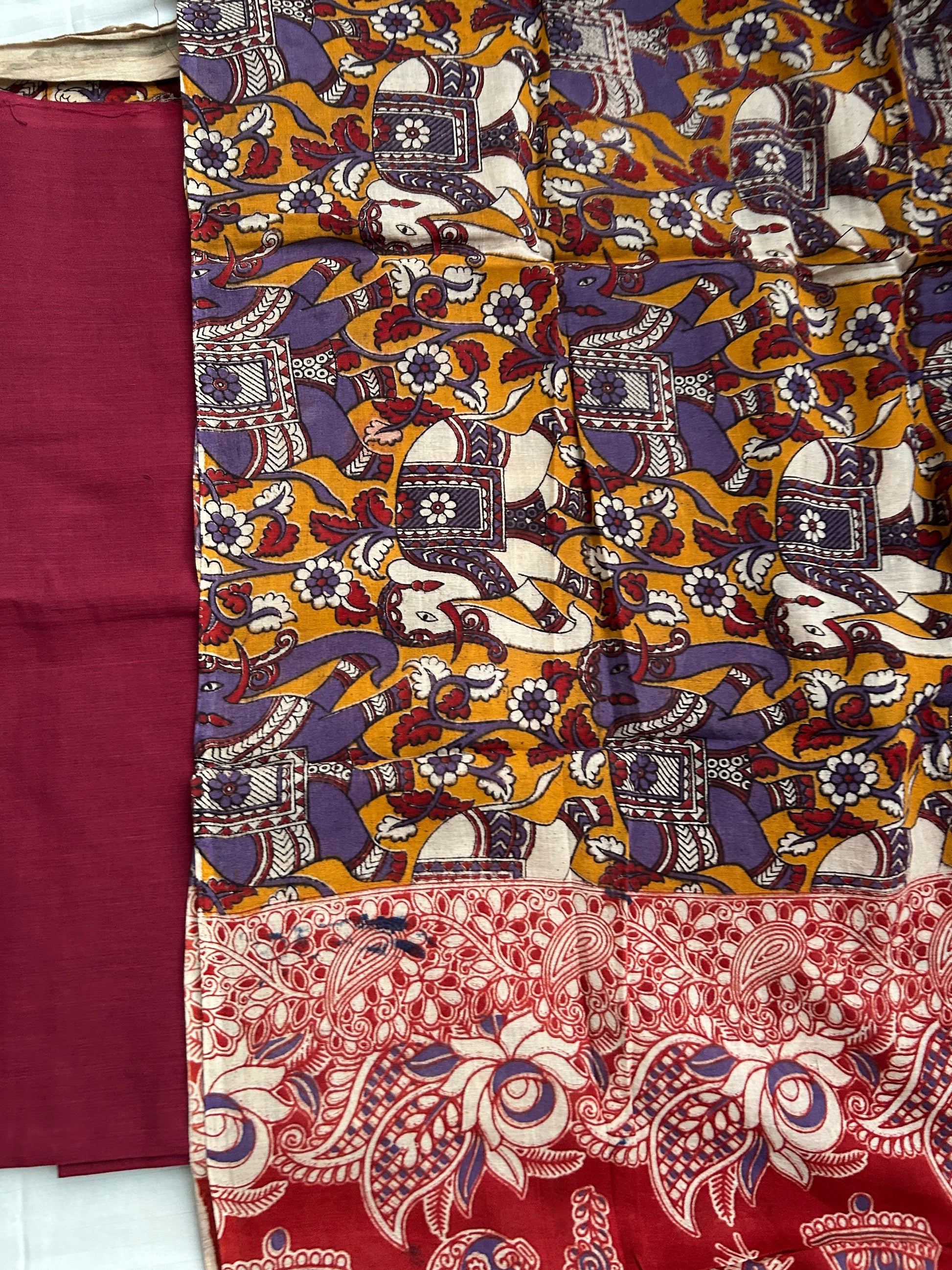 Kalamkari Cotton Dress Material