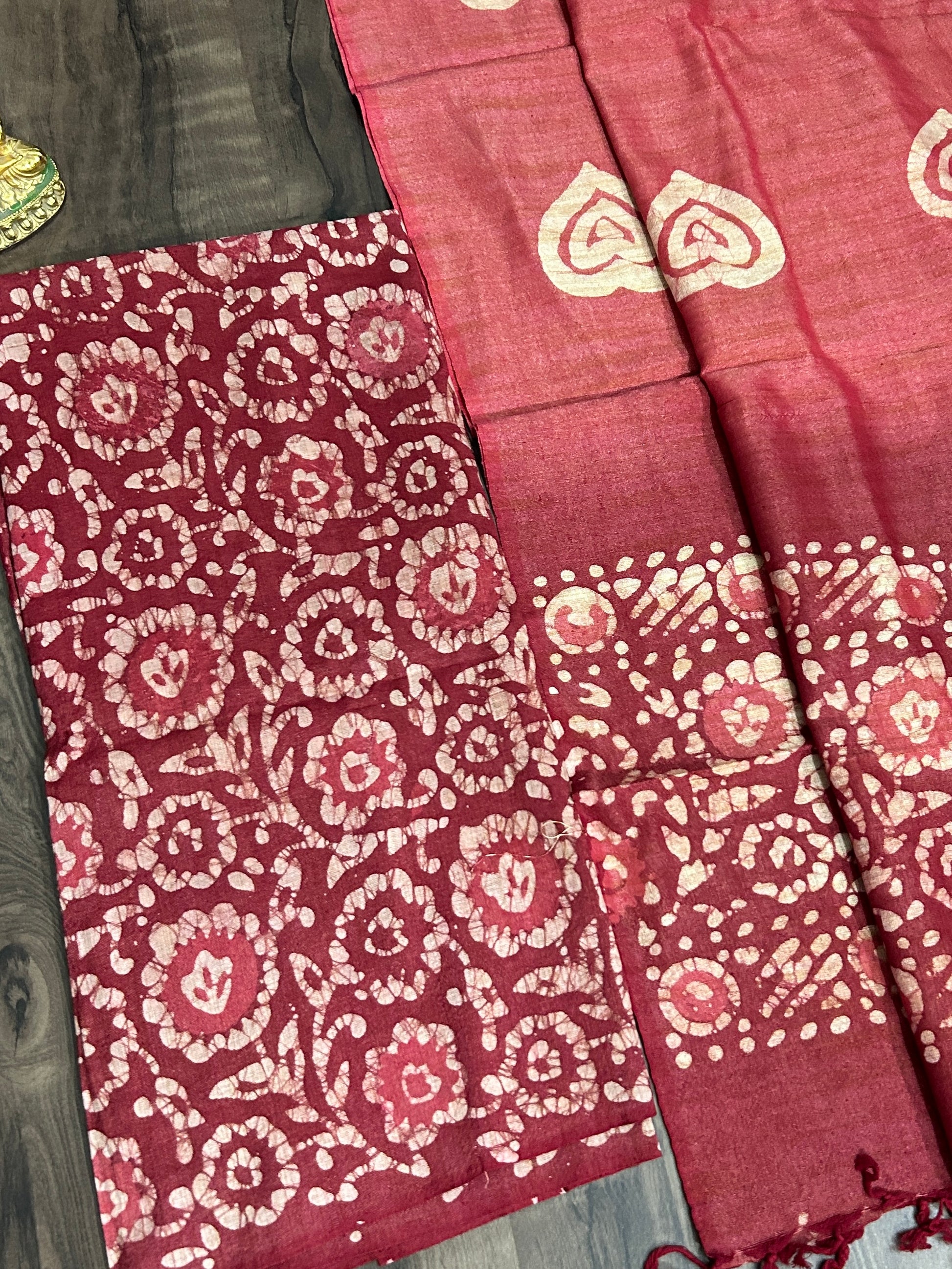 Batik Silk cotton Top Dupatta Set