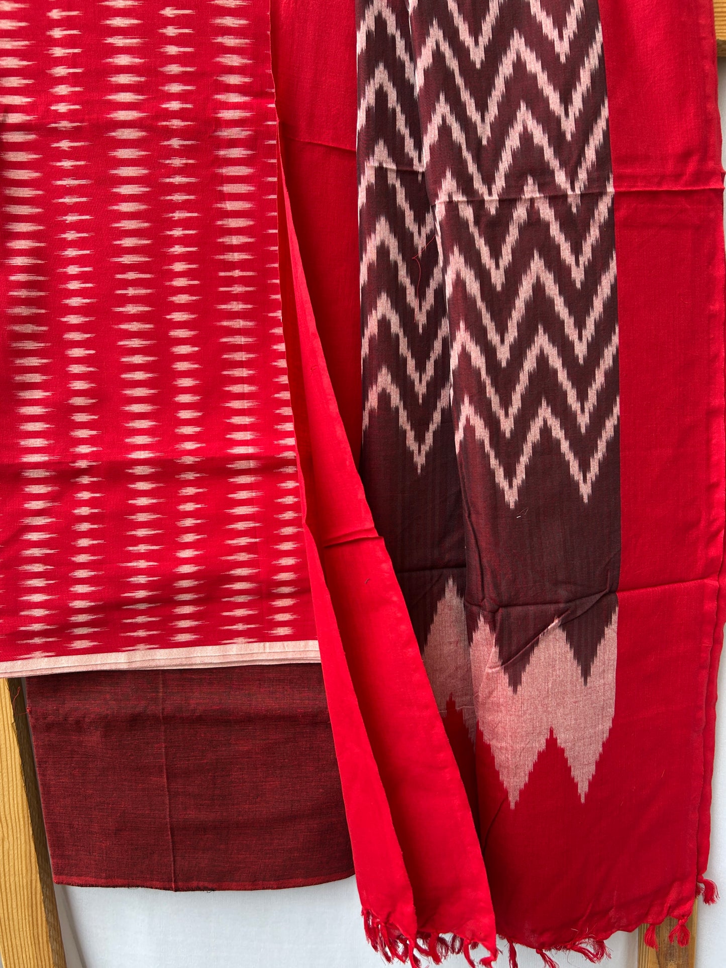 Double Ikat Mercerised Cotton Dress Material