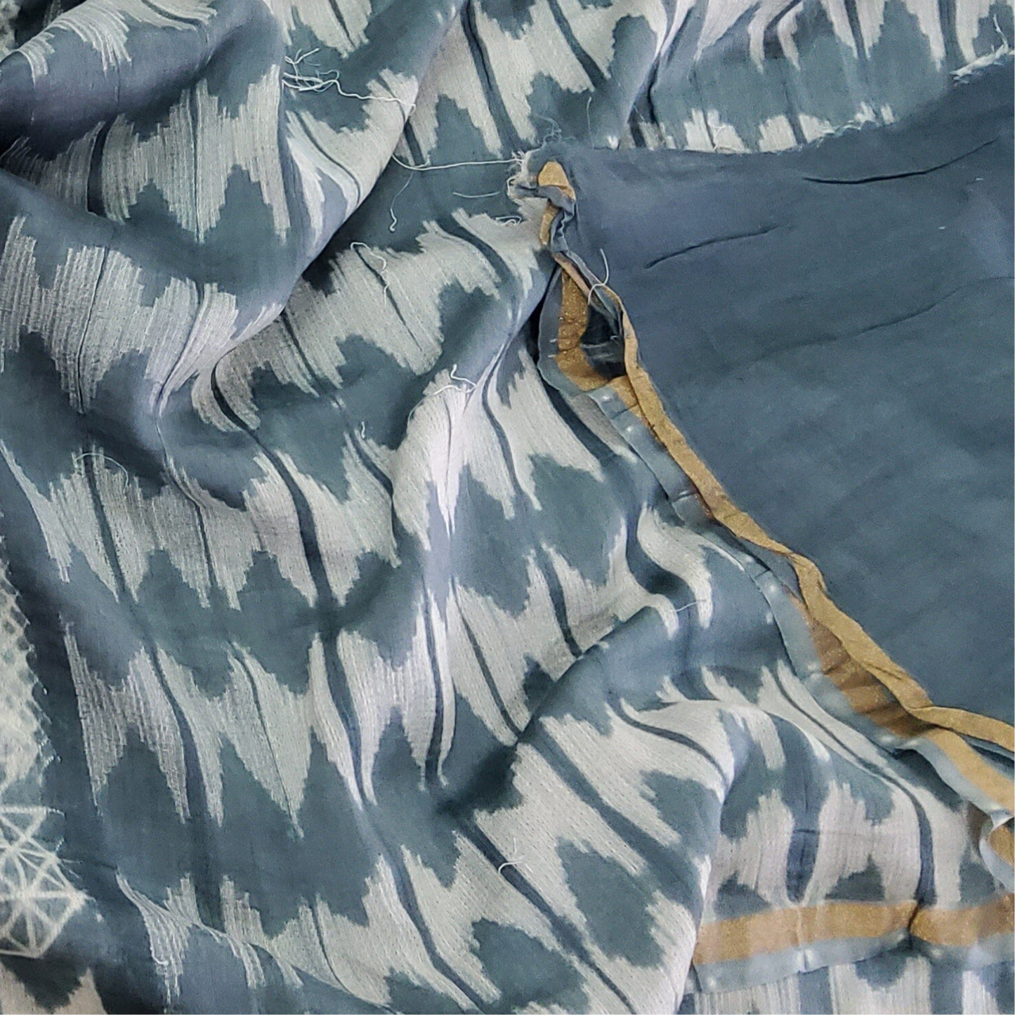 Needle Shibori Chanderi Silk Saree with Blouse