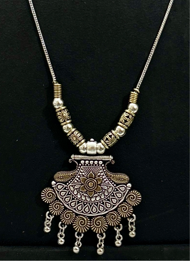 German Silver Oxidized Necklace