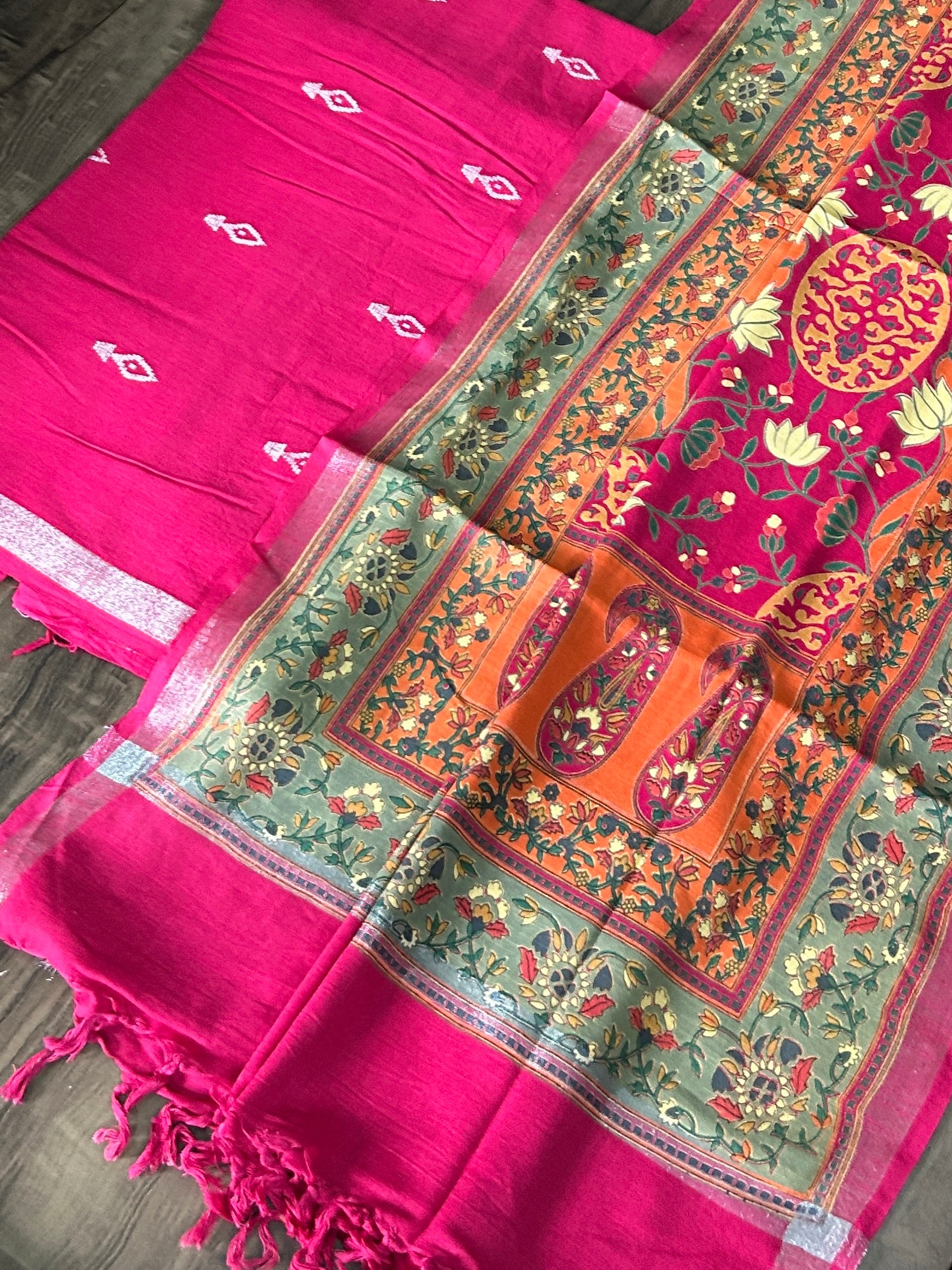 Linen Jamdani Dress Material
