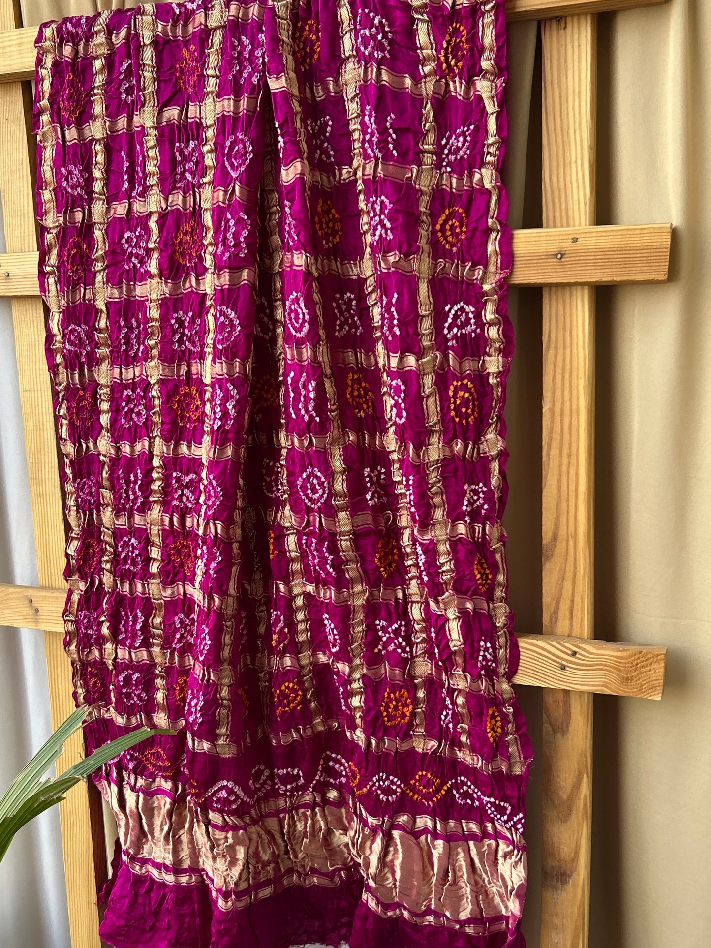 Bandhej Garchola Pure Gajji Silk Dupatta