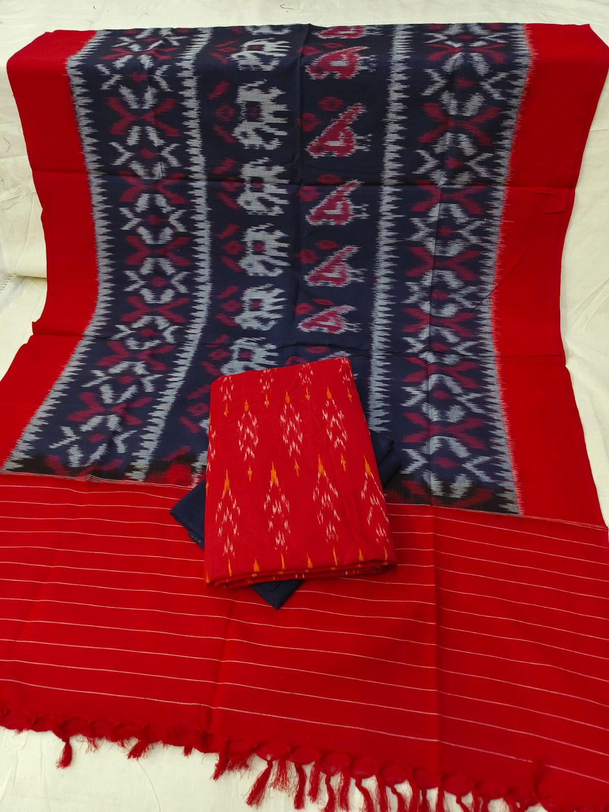 Double Ikat Cotton Dress Material