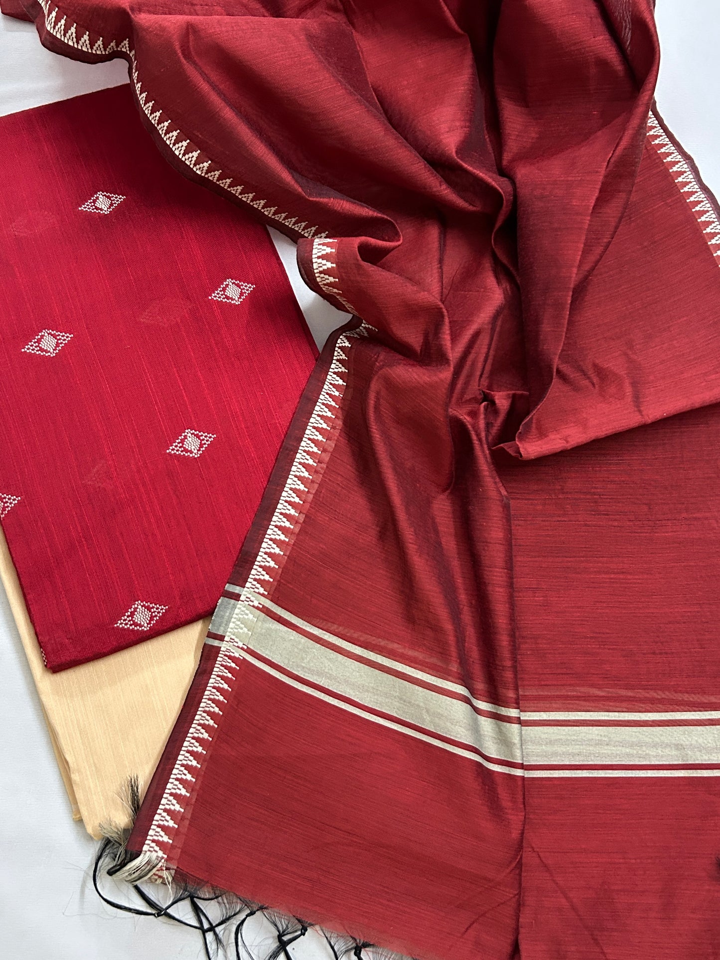 Weaving Blend Cotton Silk Dress Material