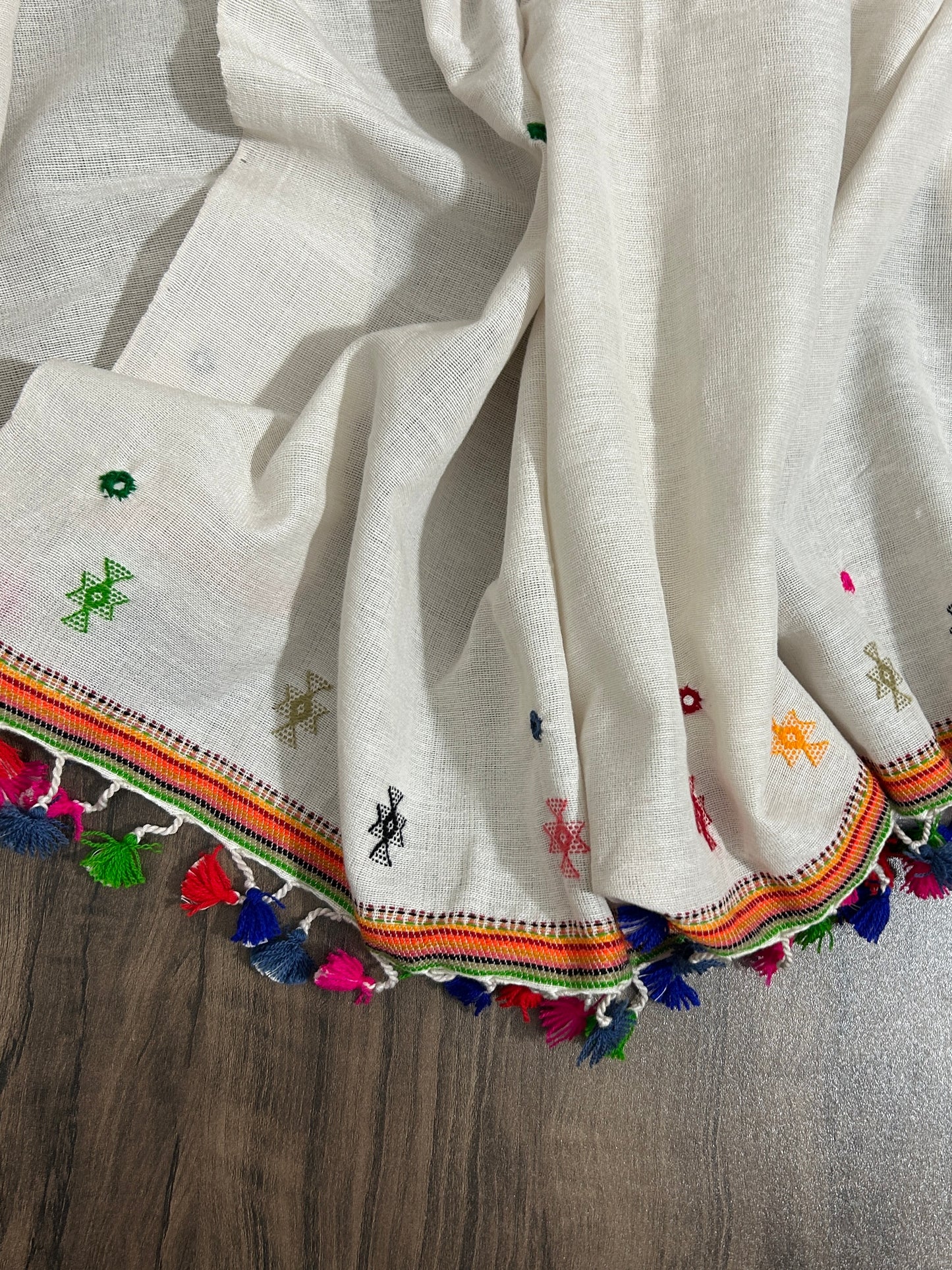 Bhujodi Cotton Mirror Work Dupatta