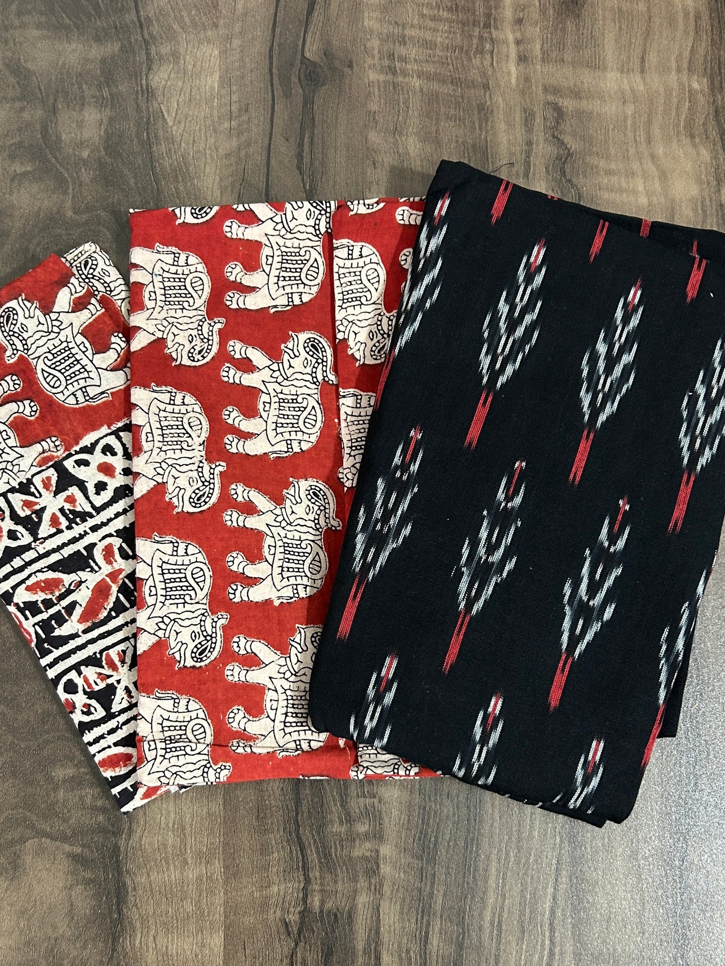 Ikat Kalamkari Cotton Dress Material