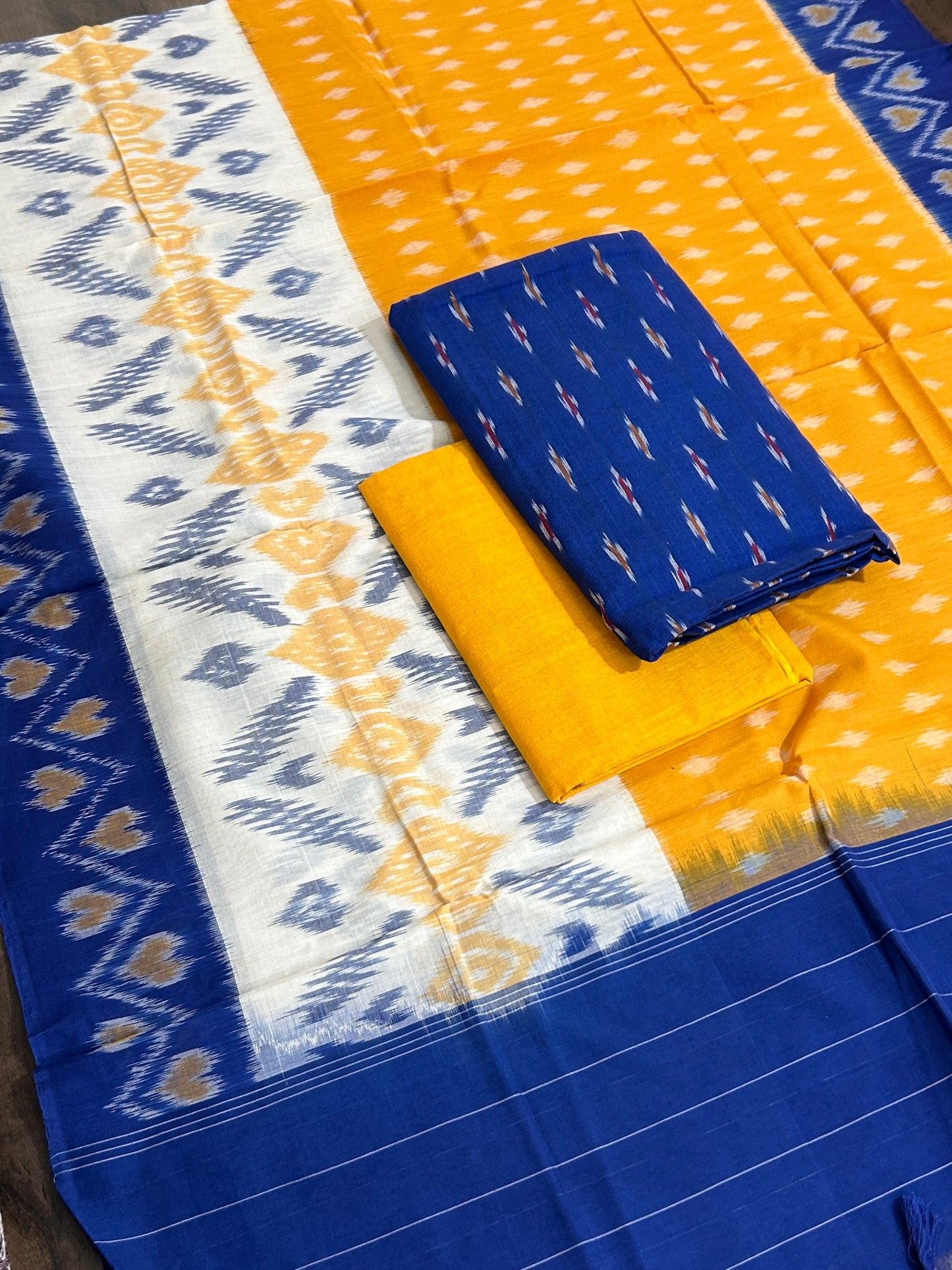 Double Ikat Cotton Dress Material