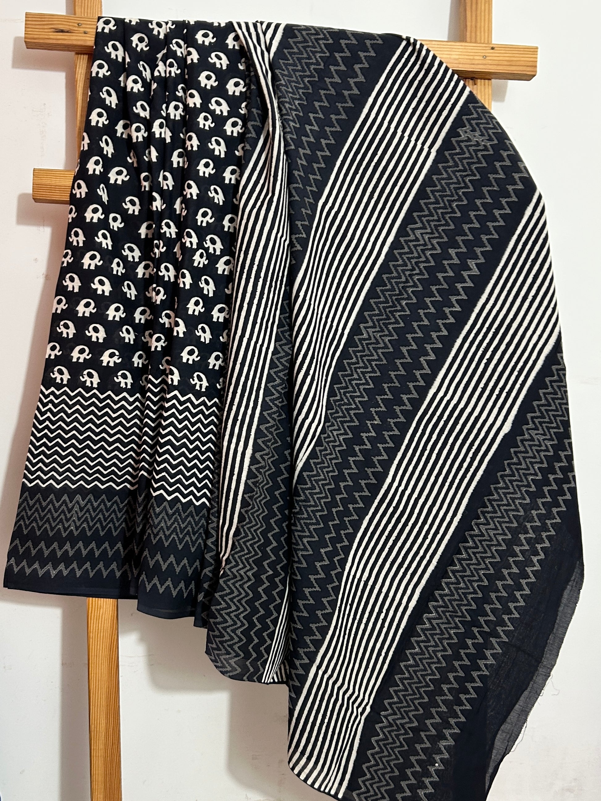 Hand BlockPrint Cotton Saree with Blouse