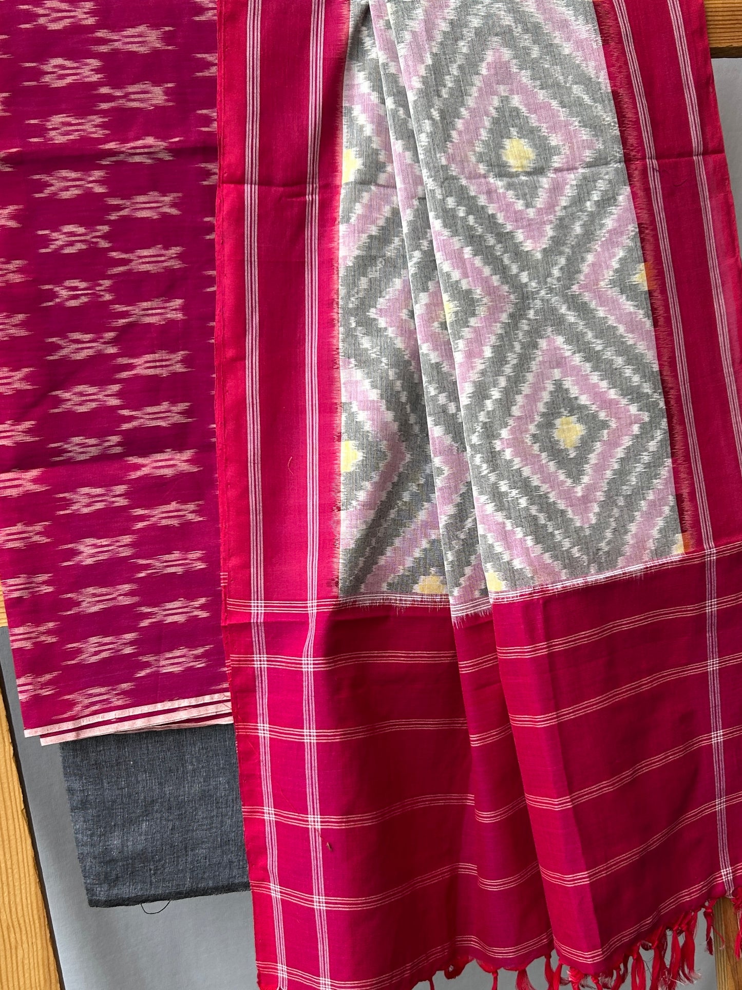 Telia Rumal Double Ikat Mercerized Cotton Dress Material