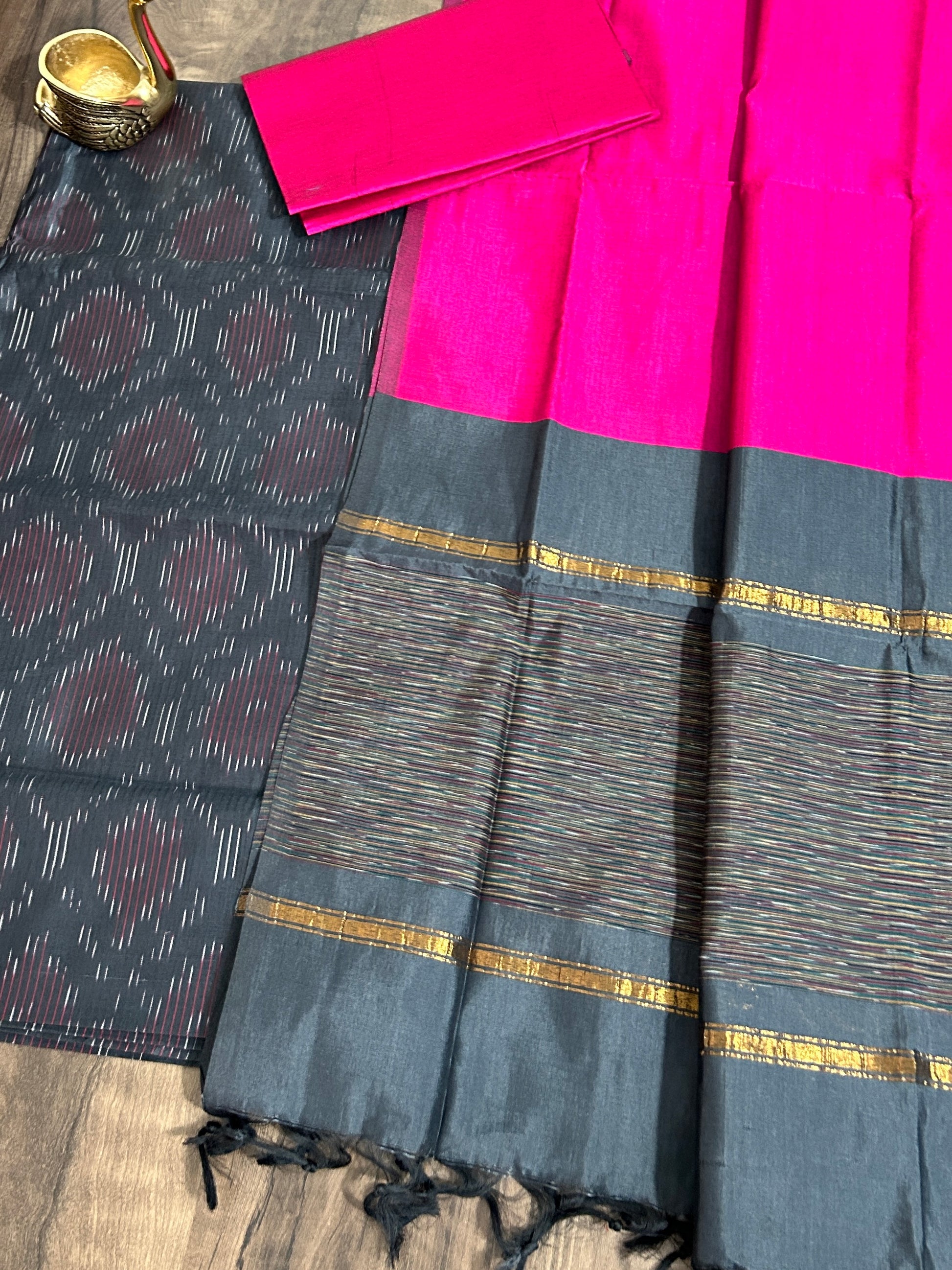 Ikat Cotton Silk Dress Material