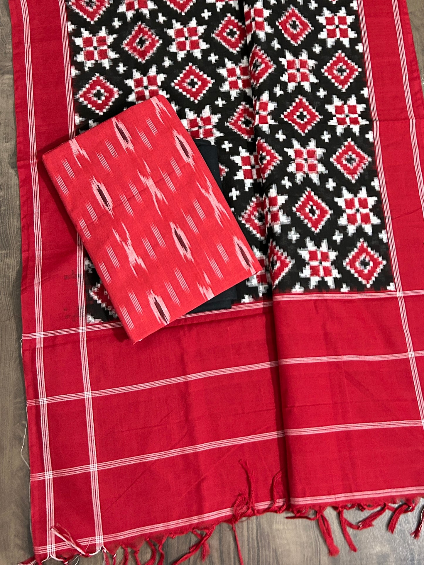 Telia Rumal Double Ikat Cotton Dress Material