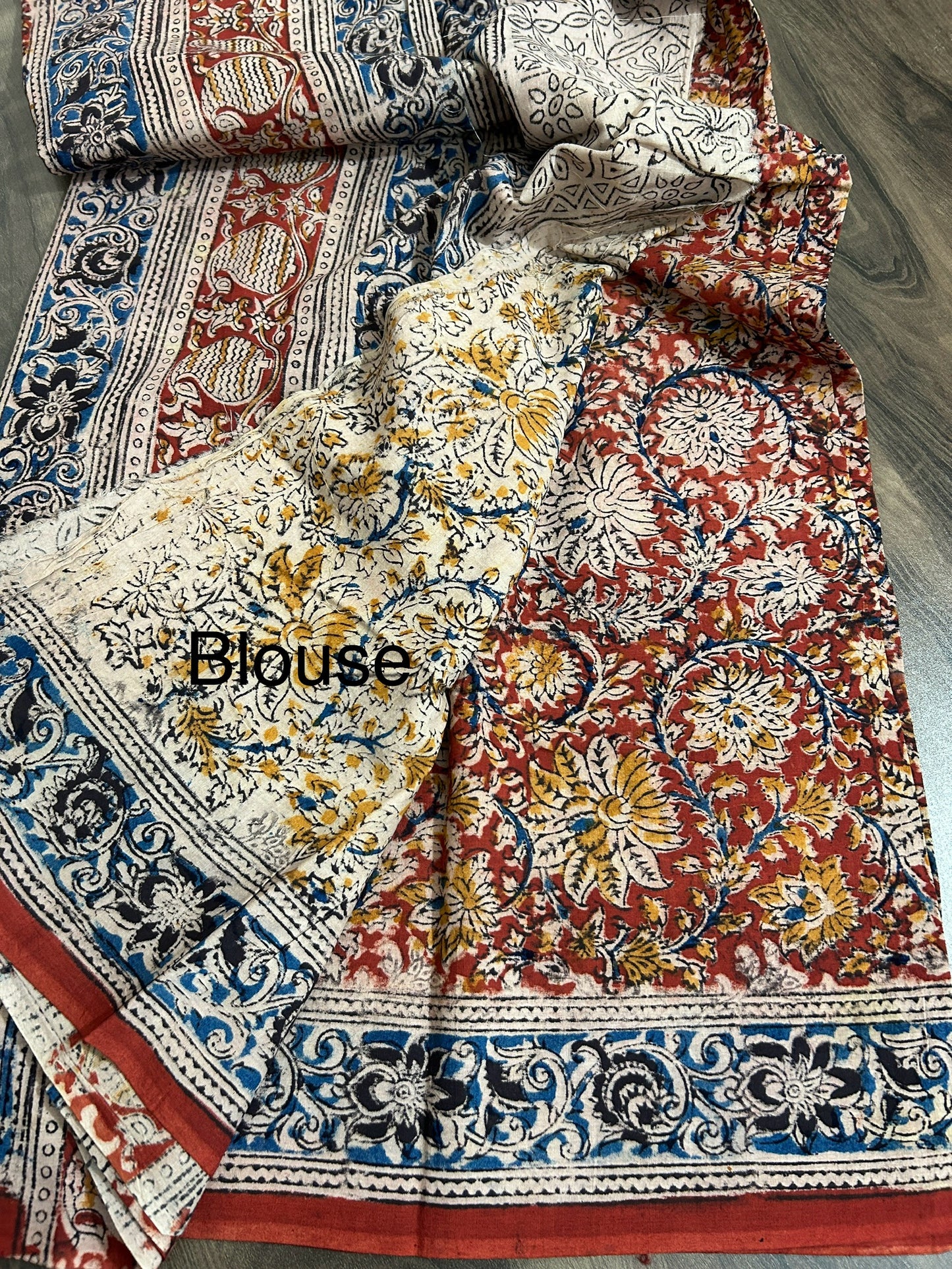 Kalamkari Cotton Saree with Blouse #