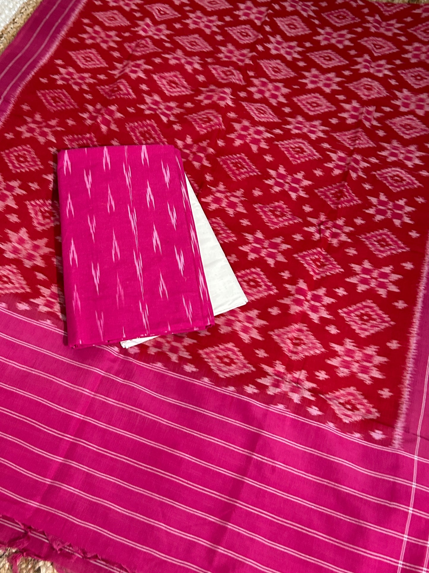 Double Ikat Cotton Dress Material