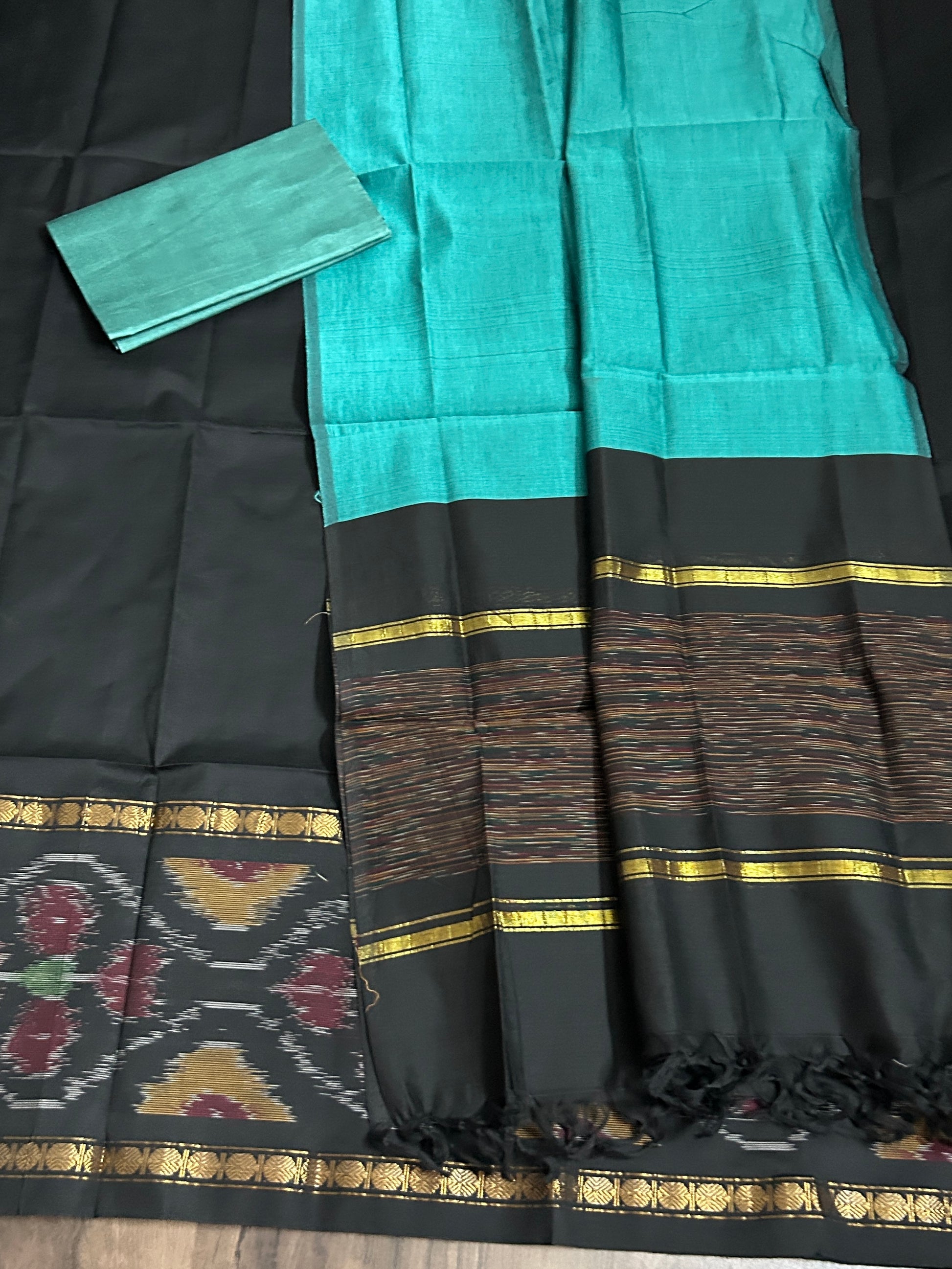 Ikat Cotton Silk Dress Material
