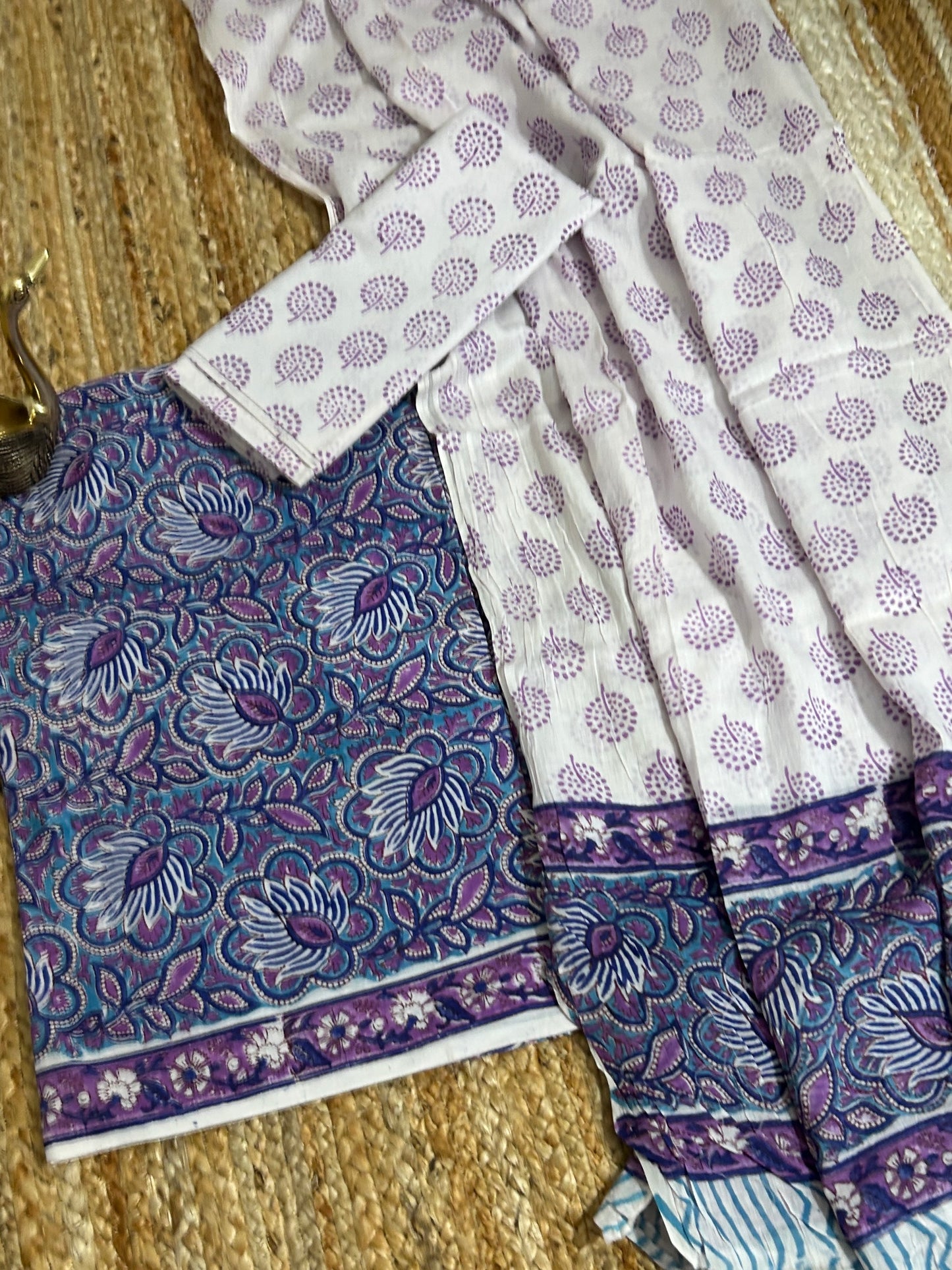Hand BlockPrint Cotton Dress Material with Cotton Dupatta *