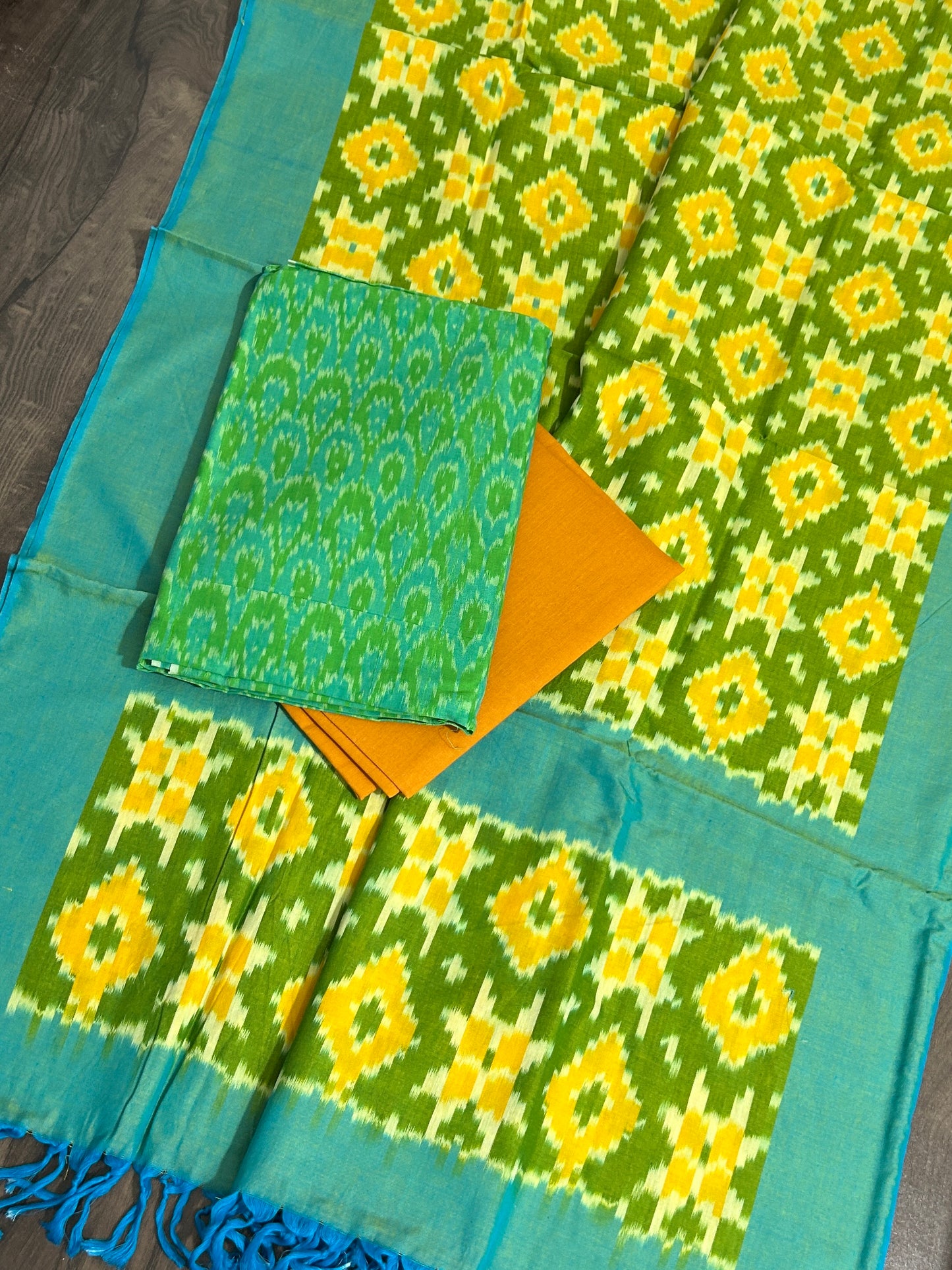 Double Ikat Mercerised Cotton Dress Material