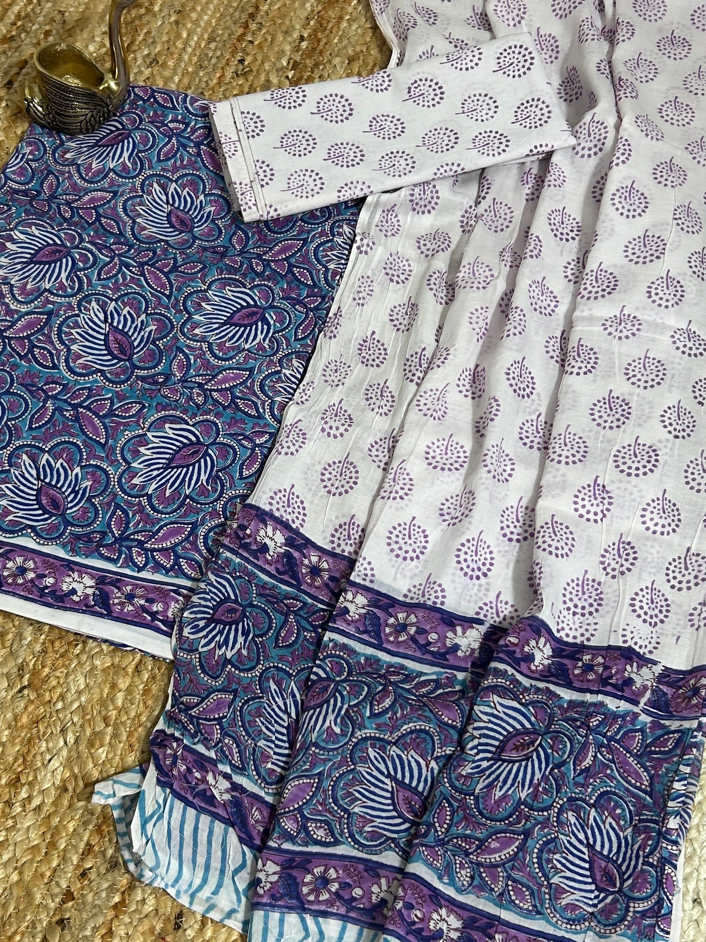 Hand BlockPrint Cotton Dress Material with Cotton Dupatta *