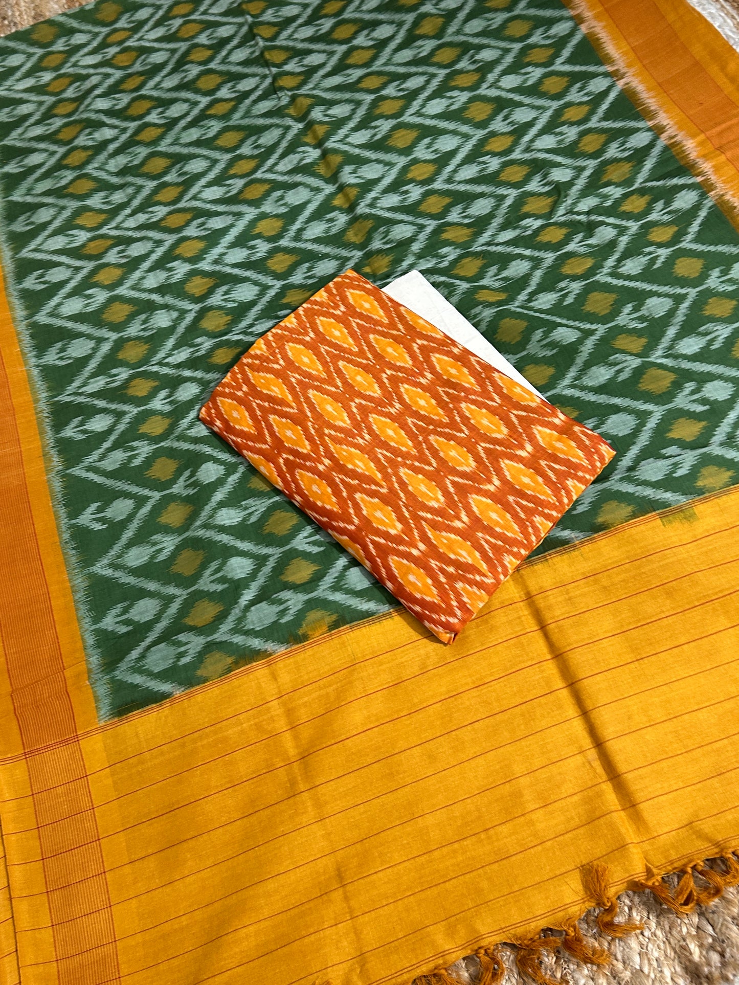 Double Ikat Mercerised Cotton Dress Material