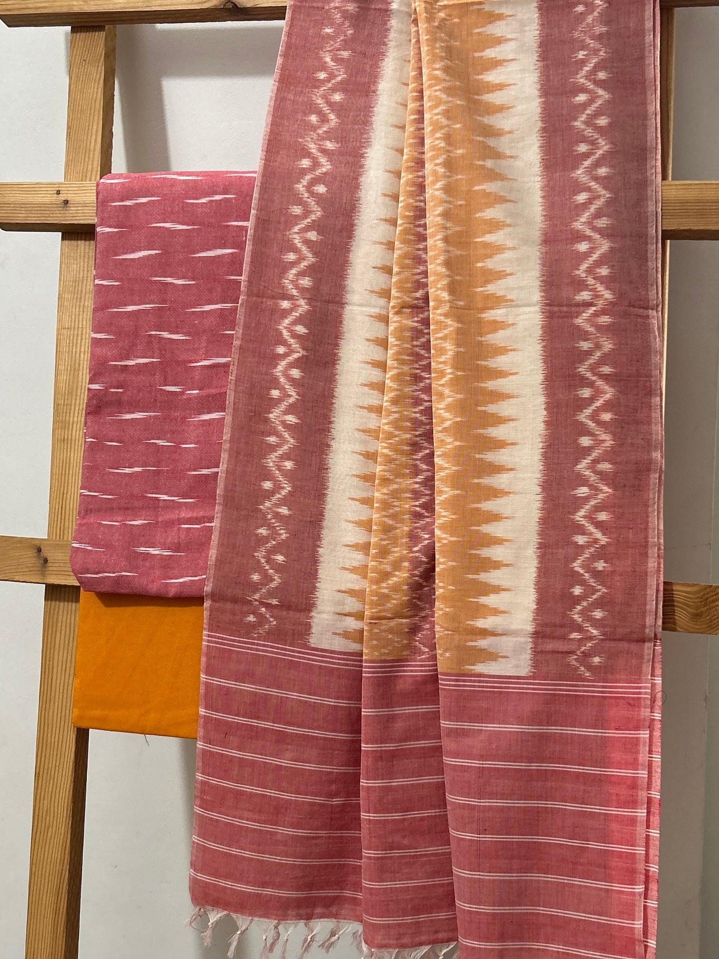 Double Ikat Mercerized Cotton Dress Material