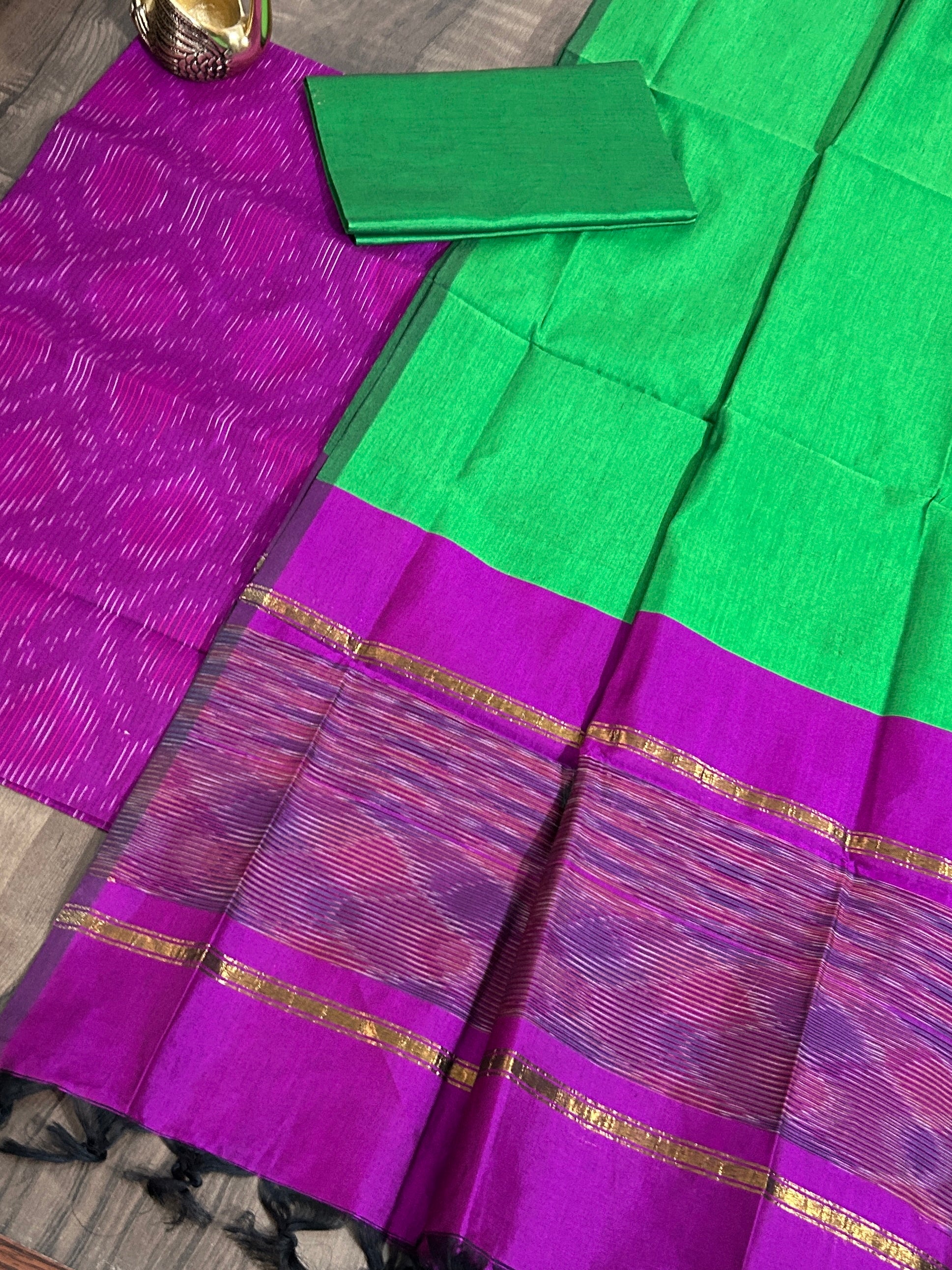 Ikat Cotton Silk Dress Material