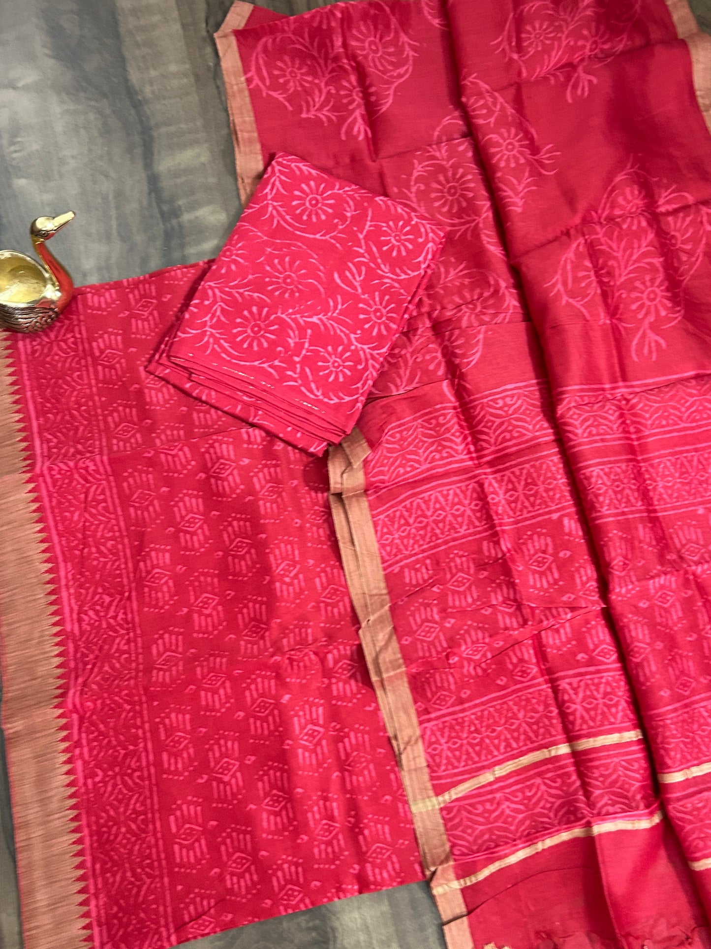 Hand BlockPrint Maheshwari Silk Cotton Dress Material