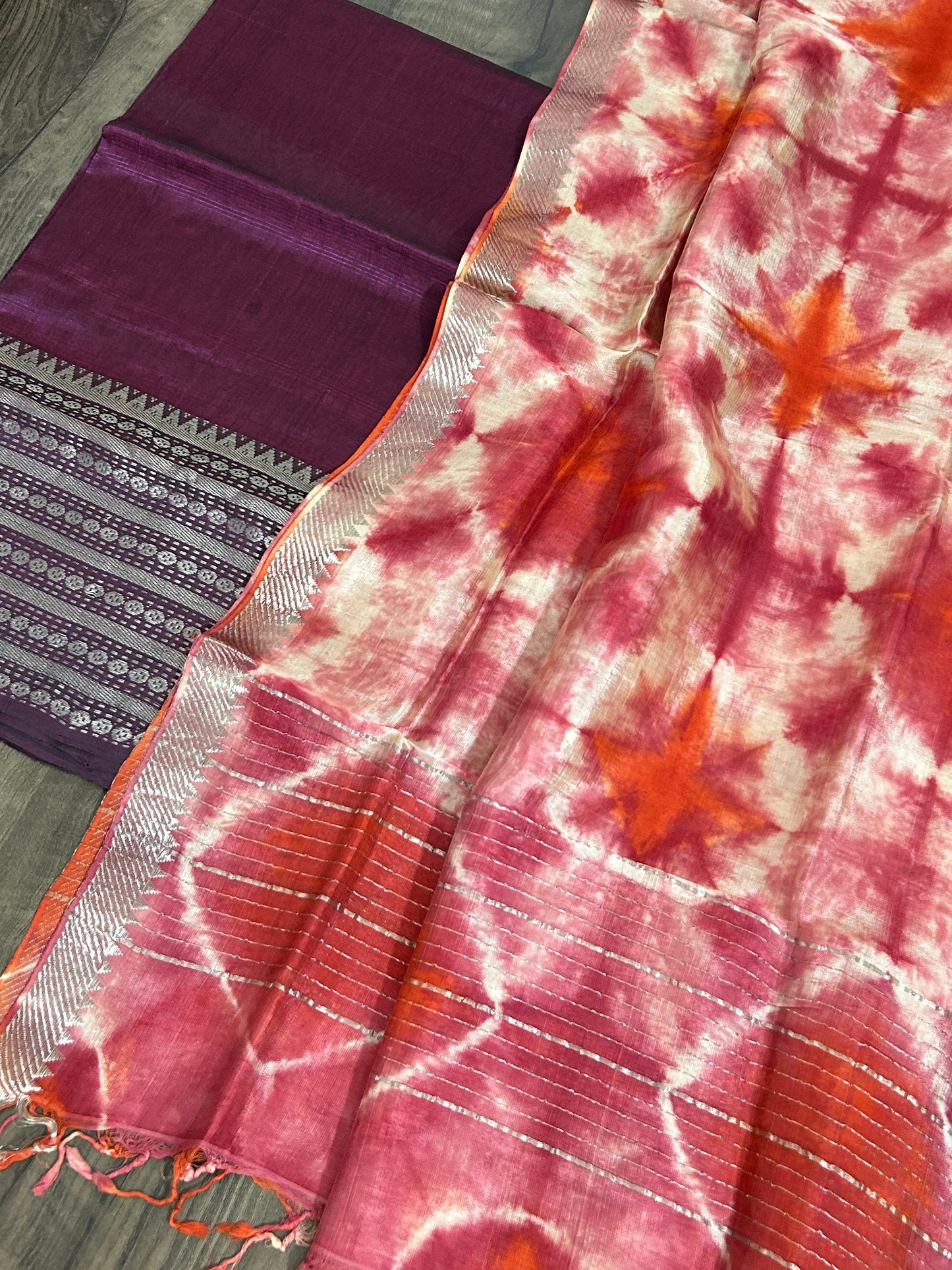 Mangalgiri Silk Cotton Top Dupatta Set