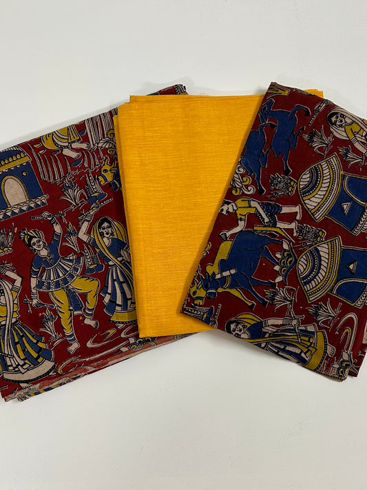 Kalamkari Cotton Dress Material