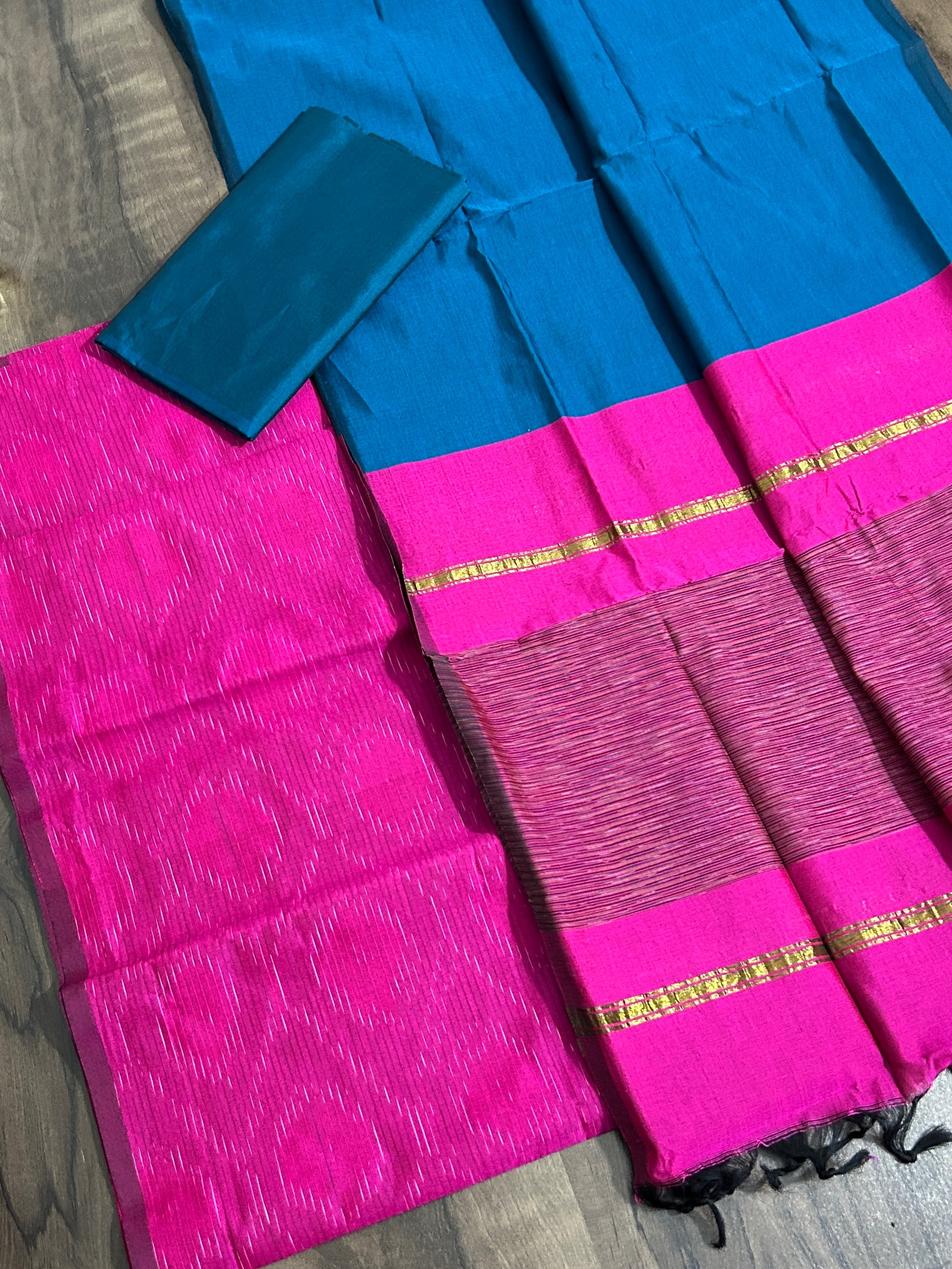 Ikat Cotton Silk Dress Material