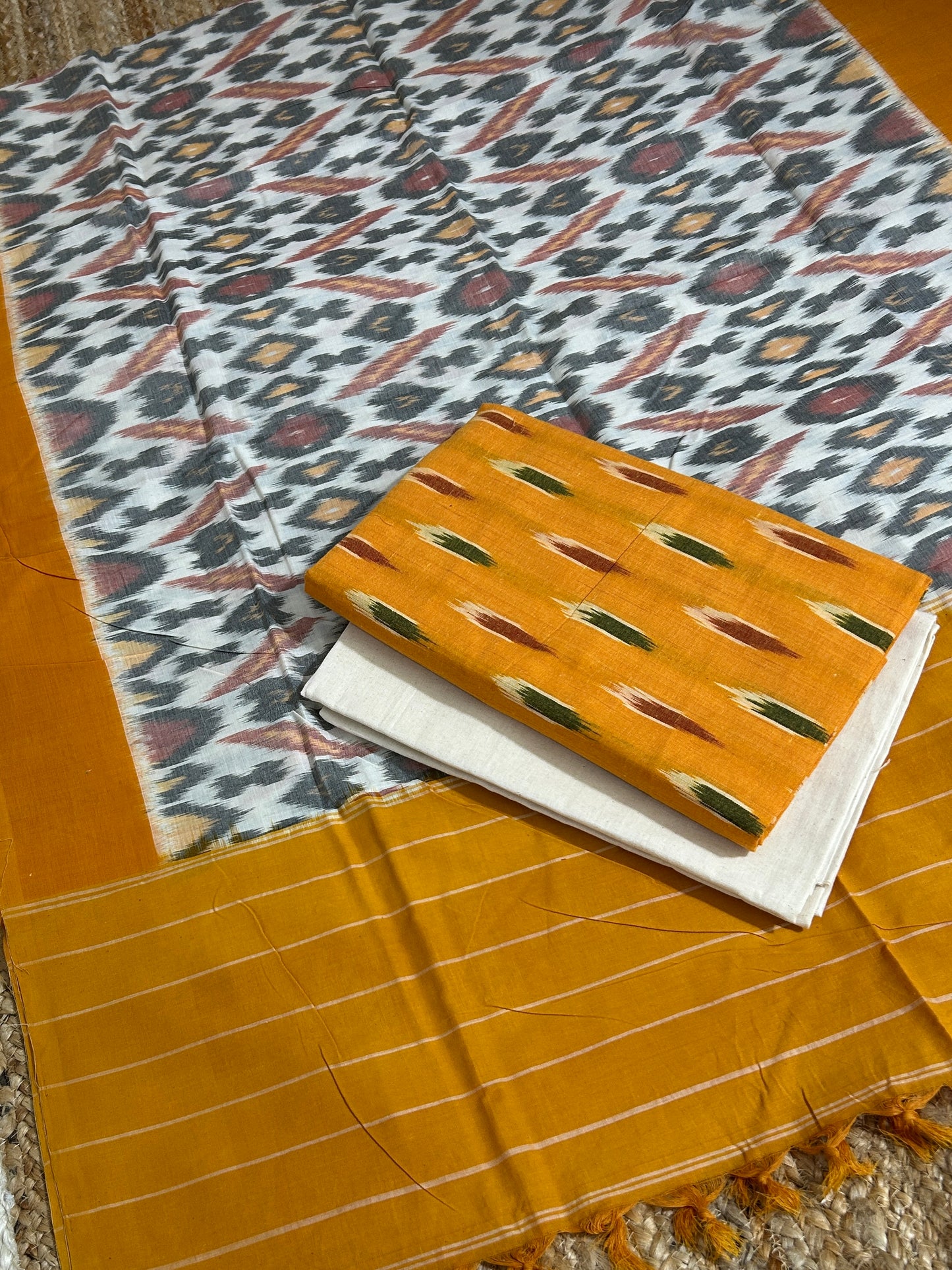 Double Ikat Cotton Dress Material