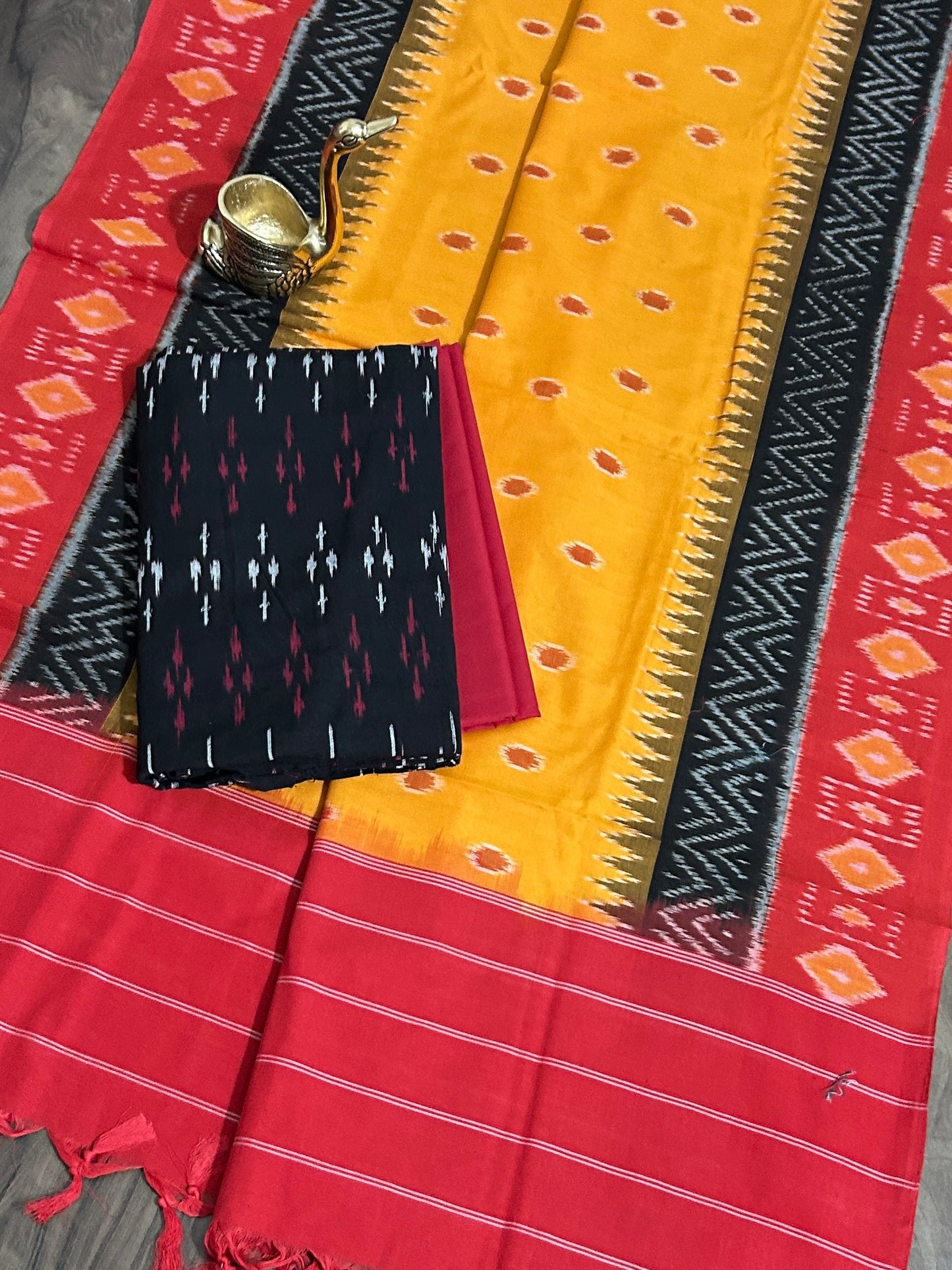 Double Ikat Cotton Dress Material