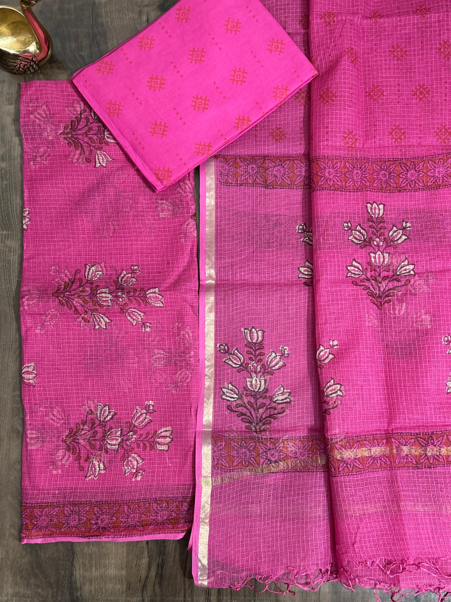 Hand Block Print Kota Cotton Dress Material