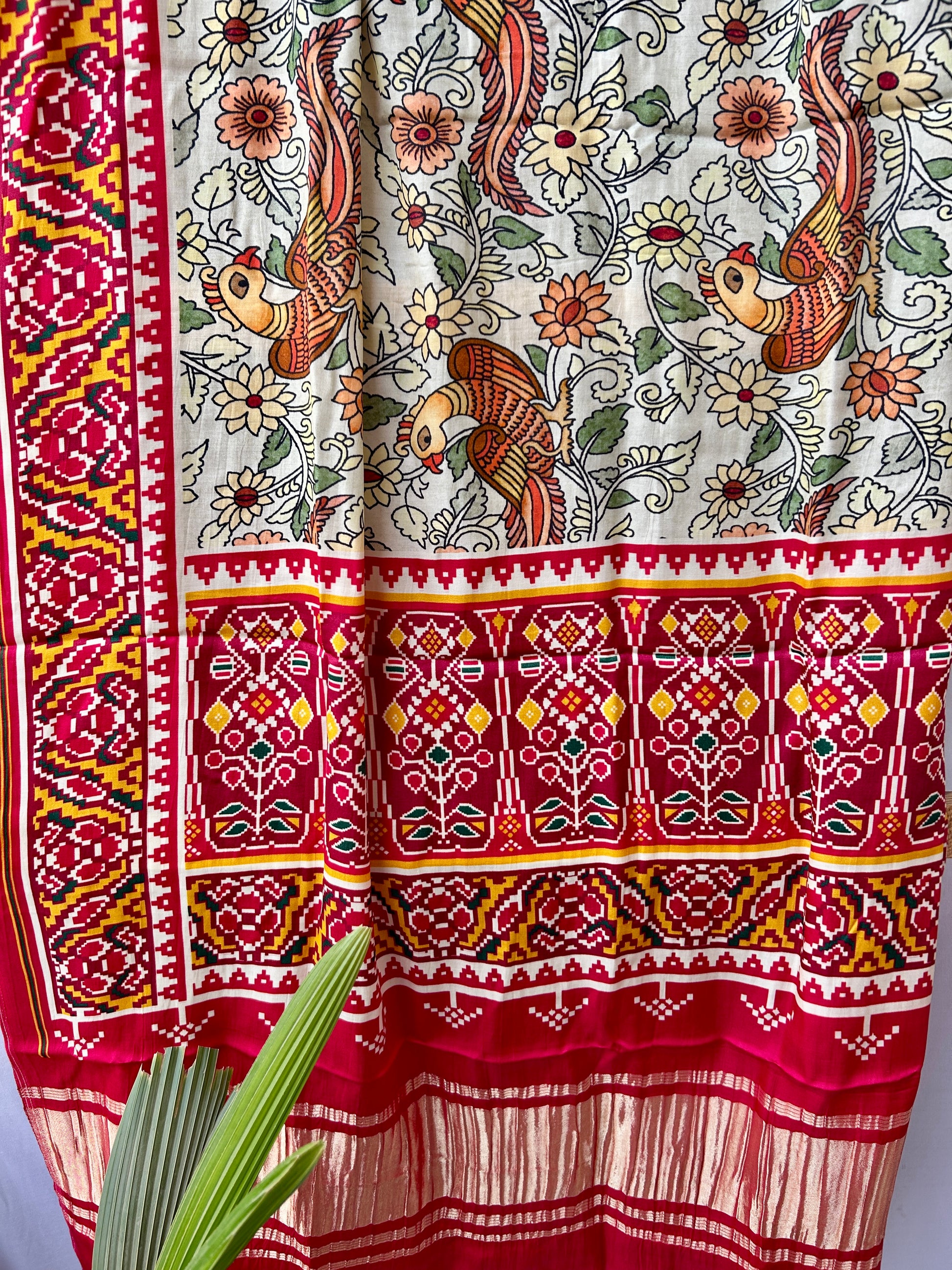 Gajji Silk Patola Print Dupatta with Tissue Pallu
