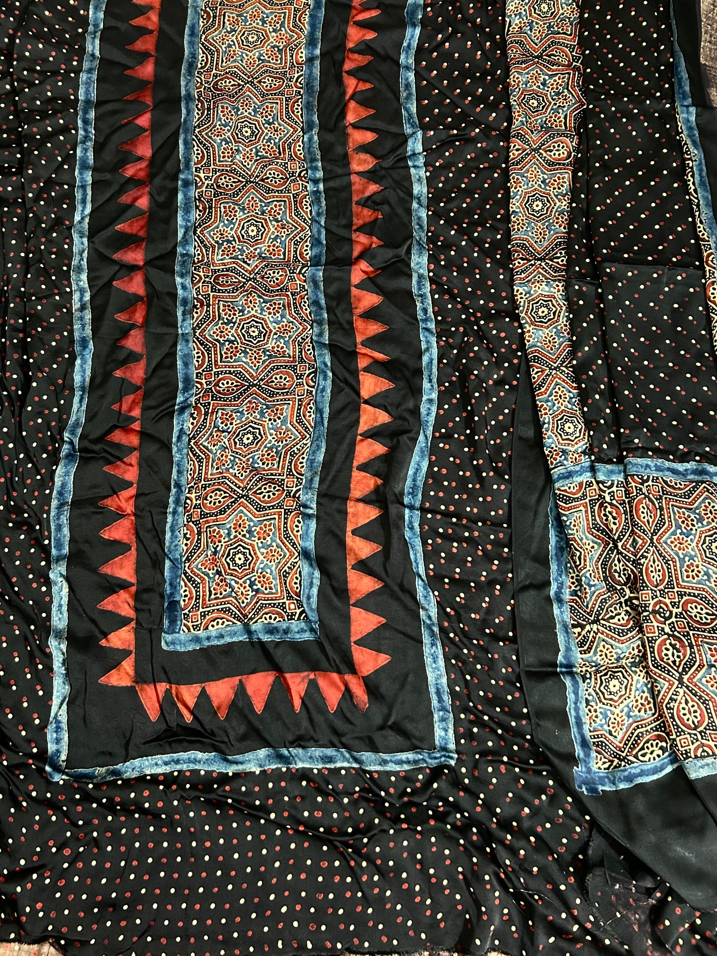 Ajrakh Modal Silk Dress Material