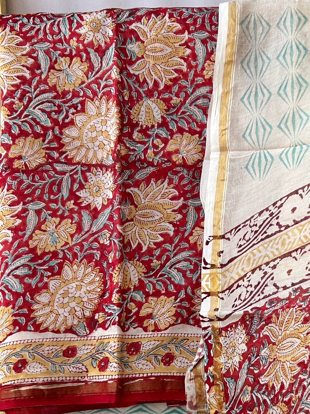 chanderi silk cotton dress material