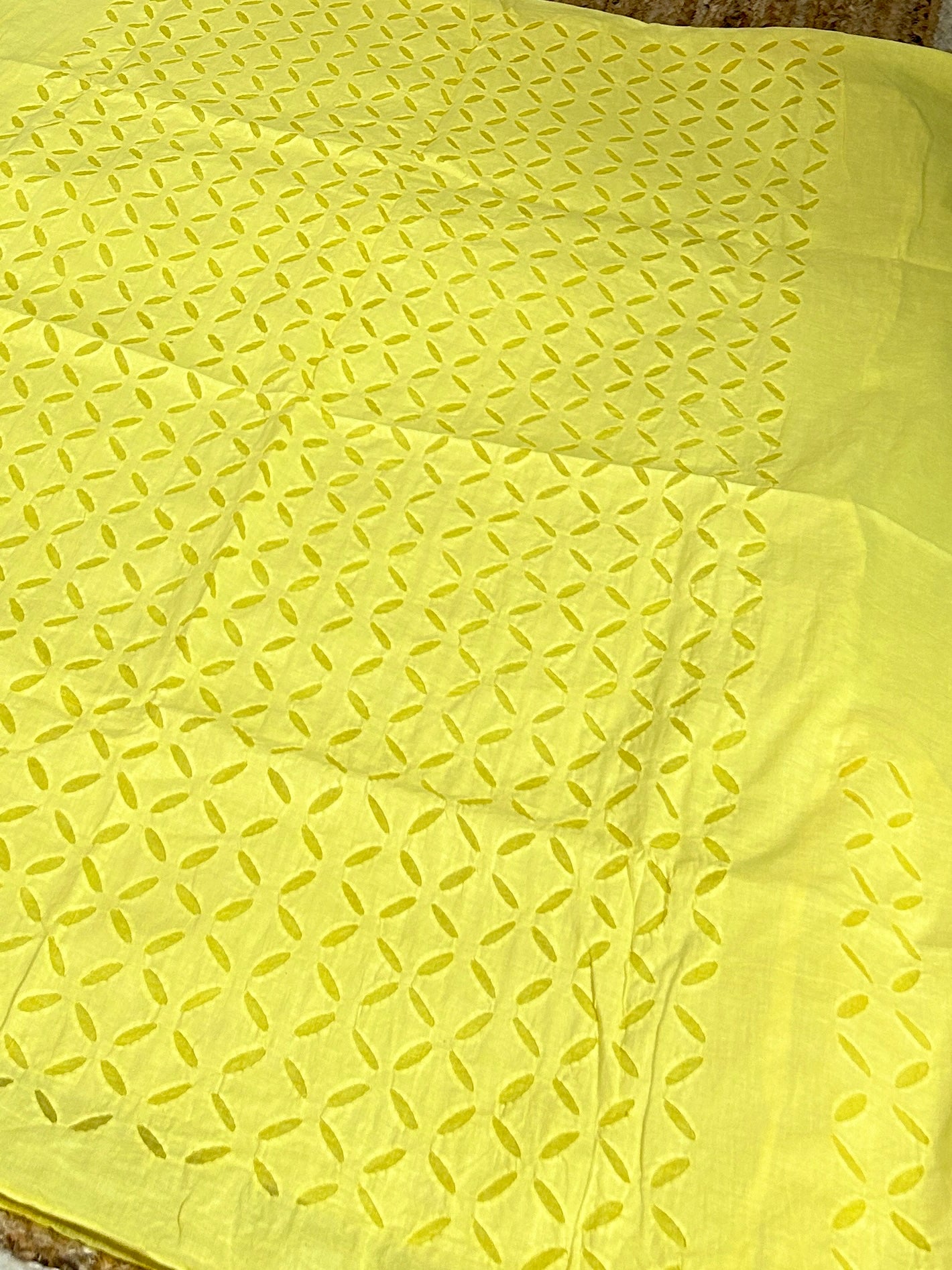 Appliqué Work Cotton Kurti Fabric