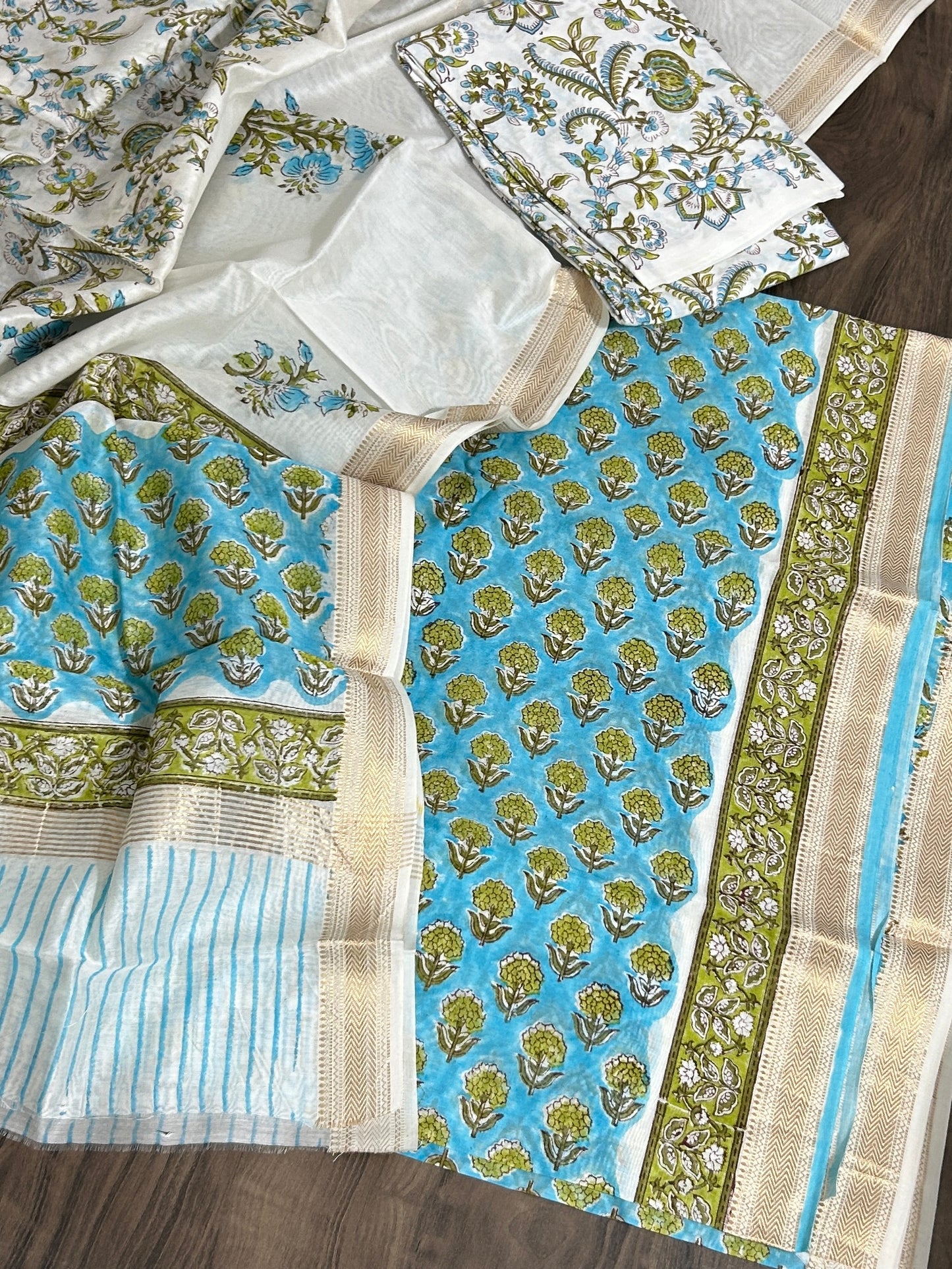 Hand BlockPrint Maheshwari Silk Cotton Dress Material